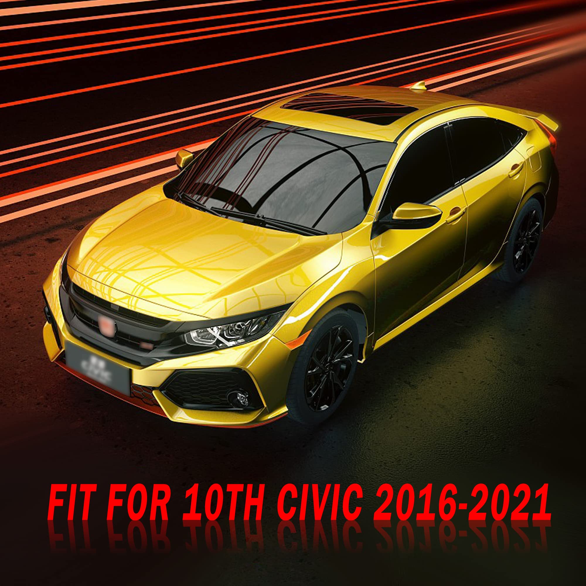 Tomall Car Window Edge Vinyl Stickers Compatible With Honda 10Th Civic 2016 2017 2018 2019 2020 2021 Auto Window Cover Strip Tri