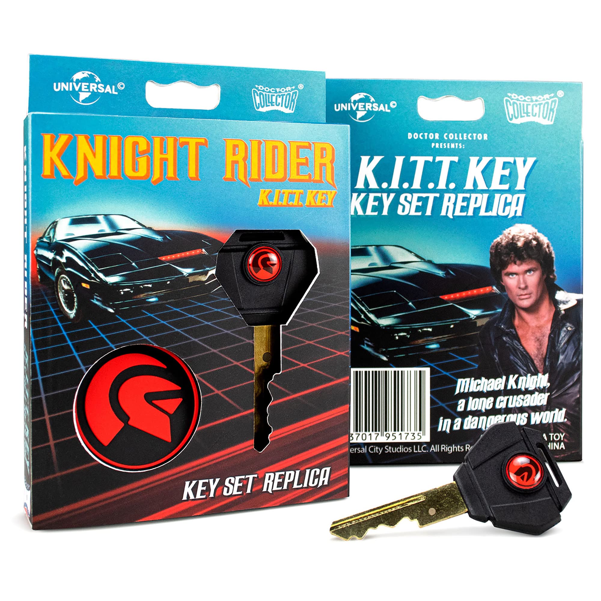 Doctor Collector Knight Rider K.I.T.T Keychain - Officially Licensed, Medium Size, Multicolor, Plastic Material, Model DCKITT03