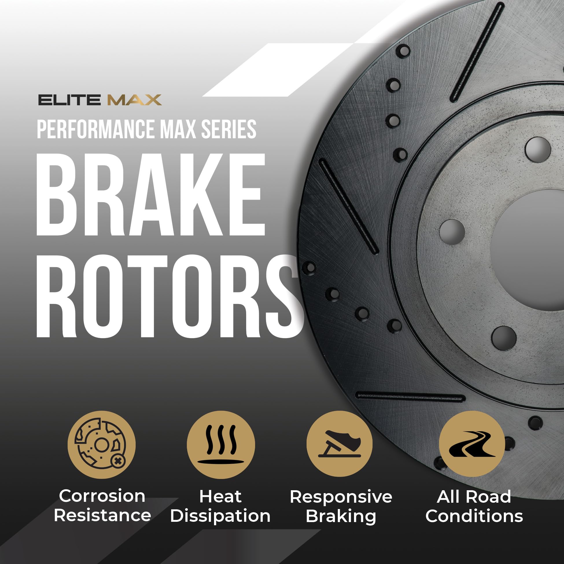 Max Advanced Brakes Front Brake Rotors Compatible With 2007-2011 2012 2013 2014 2015 2016 2017 2018 Volvo S60 S70 V60 V70 Xc70 1