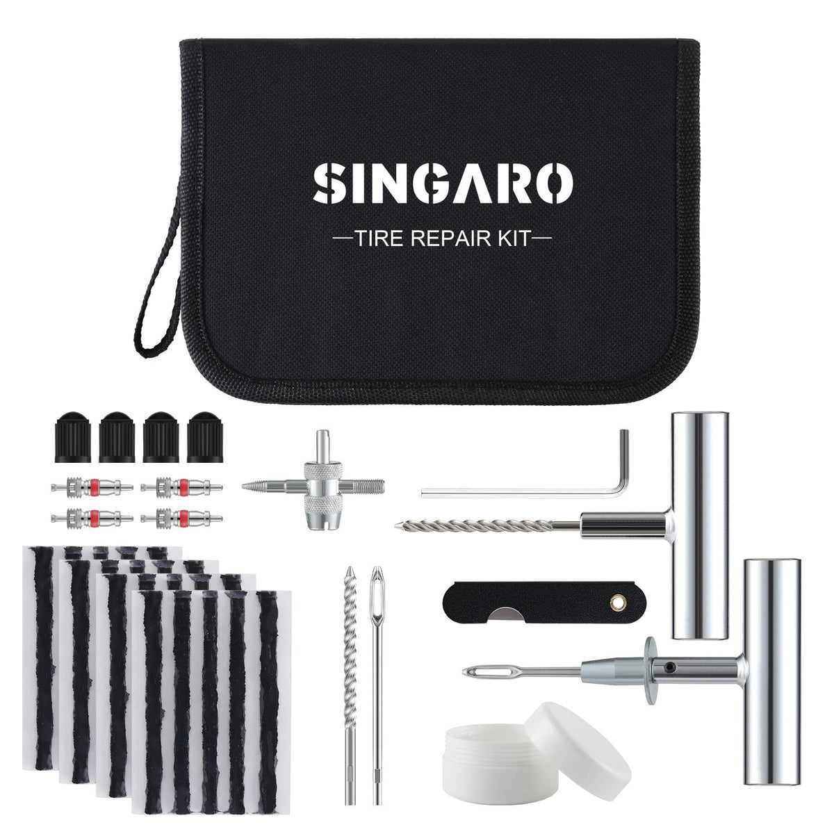 Singaro Tire Repair Kit With Plugs, 36Pcs Tire Plug Kit Heavy Duty Professional For Car, Motorcycle, Jeep, Truck, Tractor Flat T