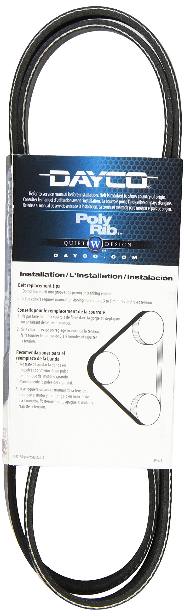 Dayco 5040515 Serpentine Belt , Black