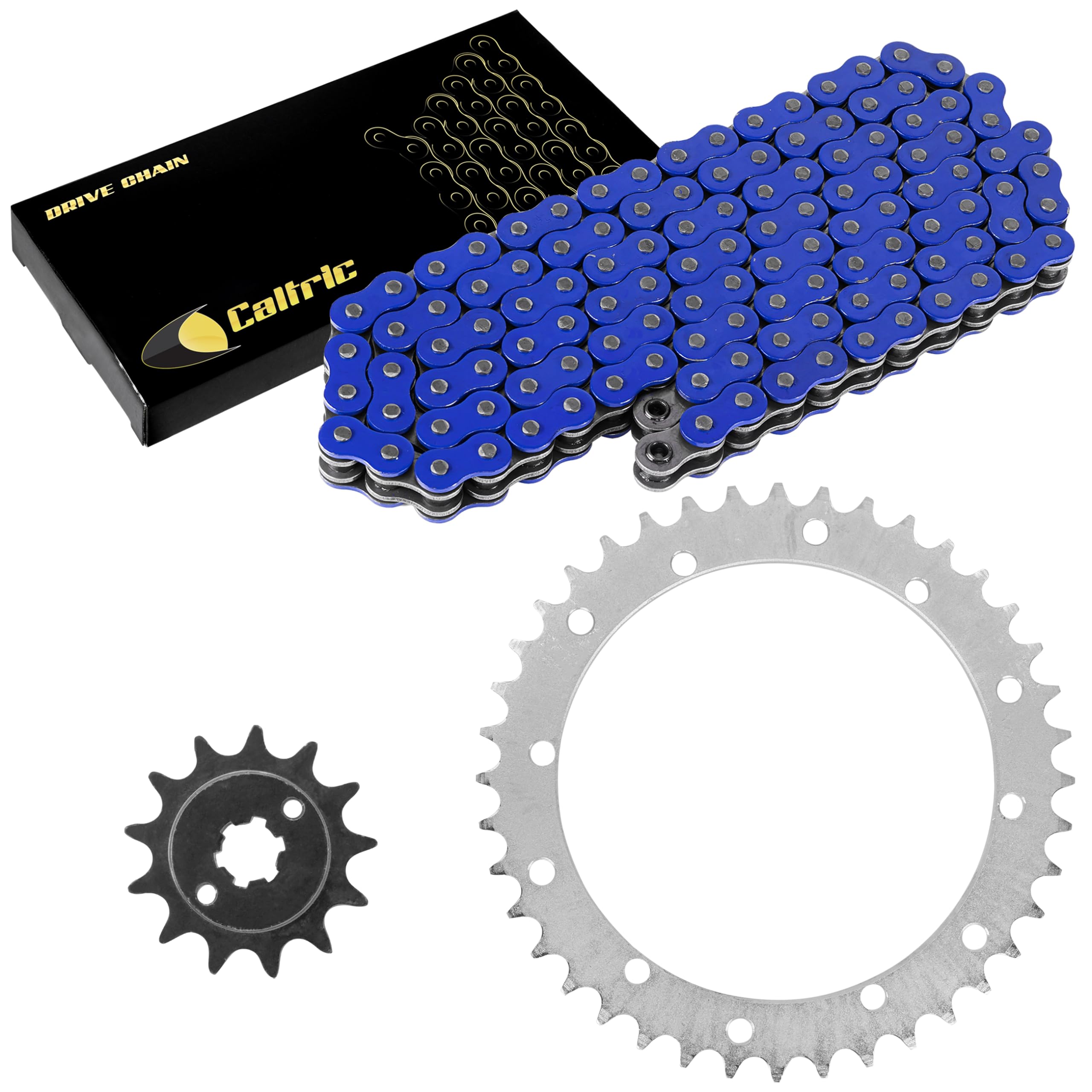 Caltric O-Ring Blue Drive Chain & Sprockets Kit Compatible with Yamaha Blaster 200 Yfs200 Yfs-200 1988-2006