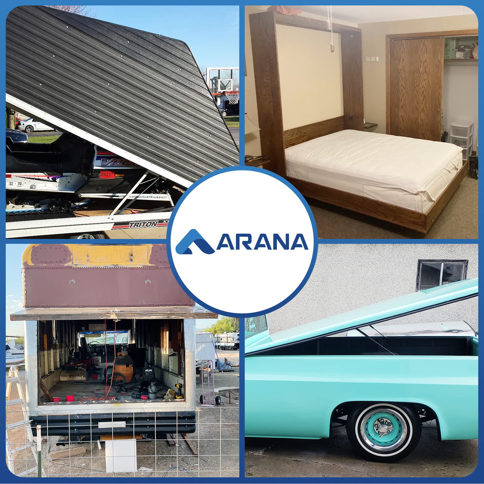 Arana Sf280M300 28 Inch 300Lb Gas Struts Spring Shocks 28 Inch 1335N Lift Support For Super Heavy-Duty Sled Trailer Tonneau Cove