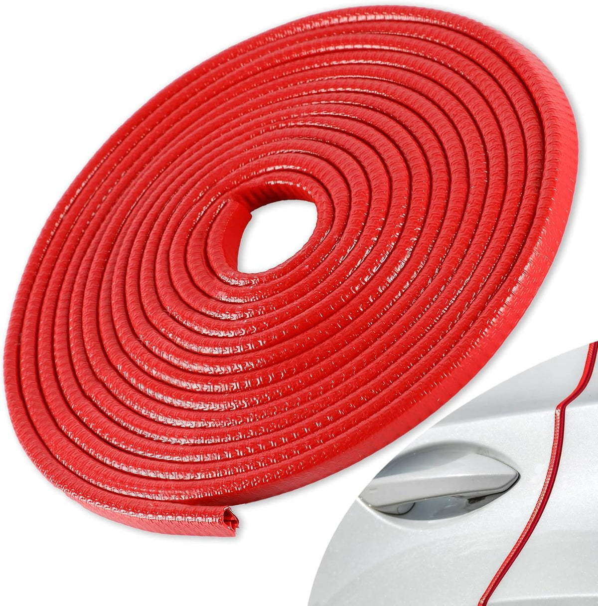 Singaro 49Ft (15M) Car Door Edge Guard, No Glue Car Door Entry Guard Protective Strip, Rubber Edge Trim Car Door Protector, Appl