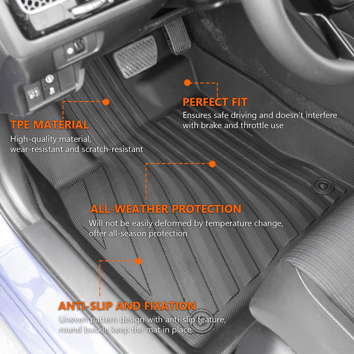 Powoq Floor Mat Compatible With 2022-2025 Honda Civic Hatchback Trunk Mat Tpe Floor Liner Cargo Mat Replacement For 2022-2024 20