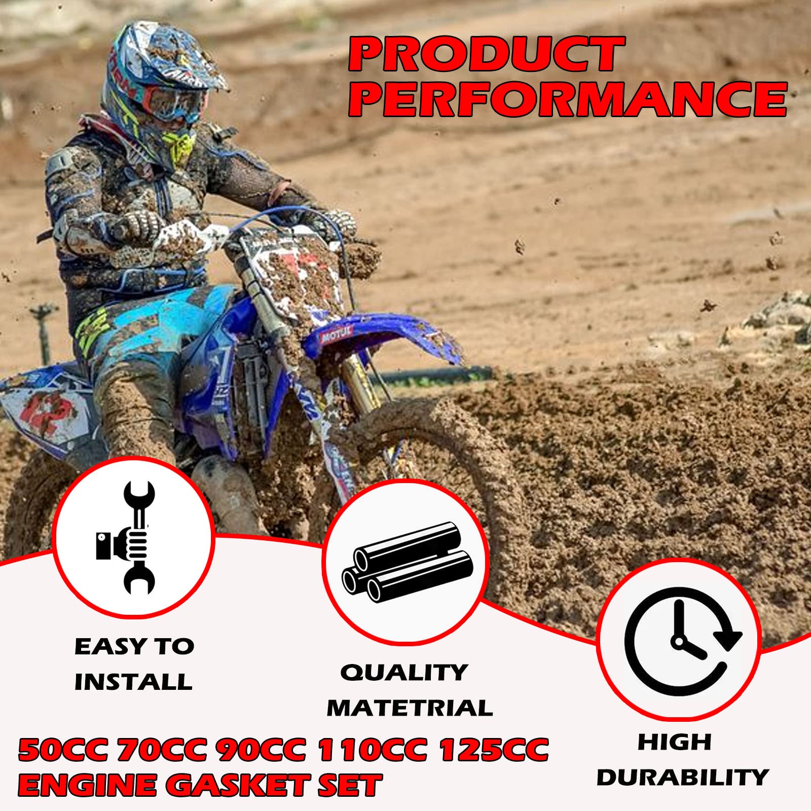 Engine Head Cylinder Stator Clutch Intake Gasket Set Compatible For 50Cc 70Cc 90Cc 110Cc 125Cc Chinese Atvs, Dirt Bikes, Go Kart