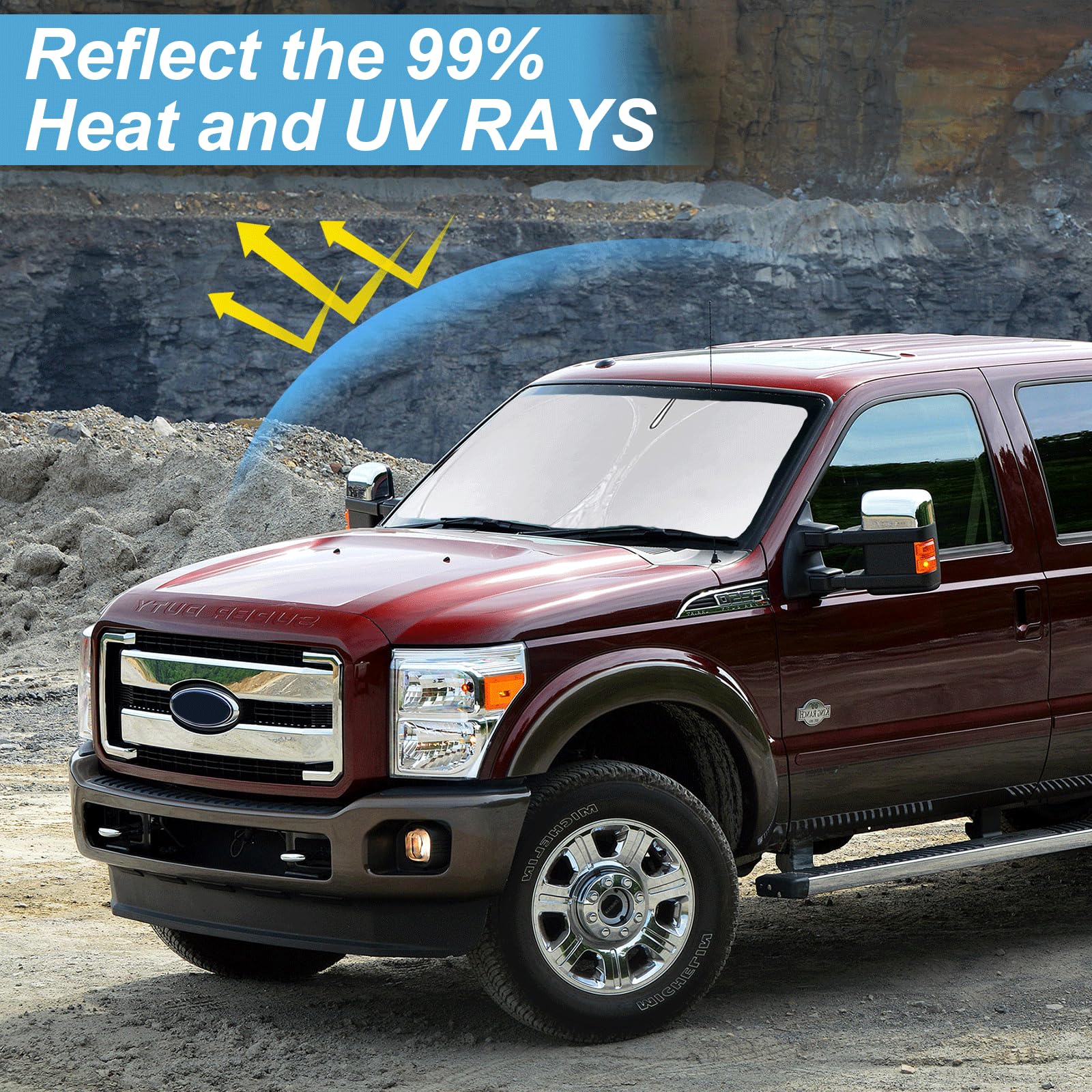 Sunshade For Ford F250 Windshield Sun Shade For Ford Super Duty F350 F450 F550 2008-2015 2016 F-450 F-550 2Door 4Door Pickup Tru