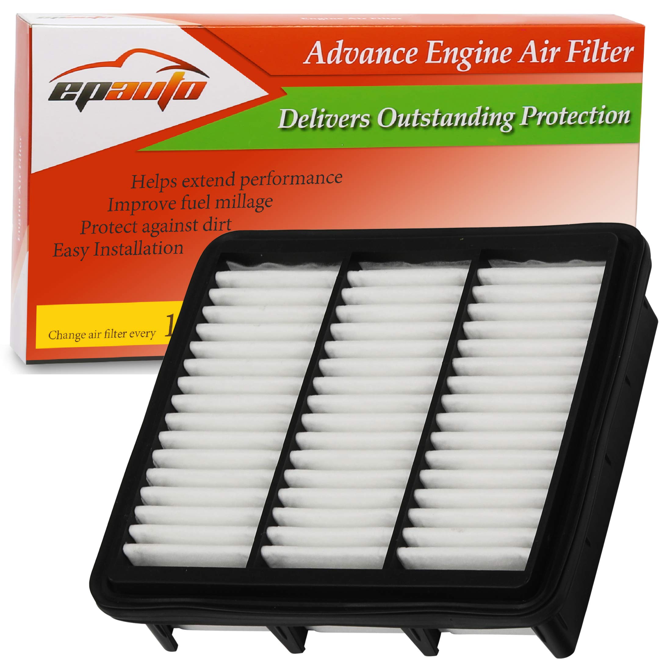 Epauto Gp470 (Ca10470) Replacement For Hyundai/Kia Rigid Panel Air Filter For Elantra L4 2.0L (2007-2012), Forte (2010-2013), Forte Koup (2010-2013)