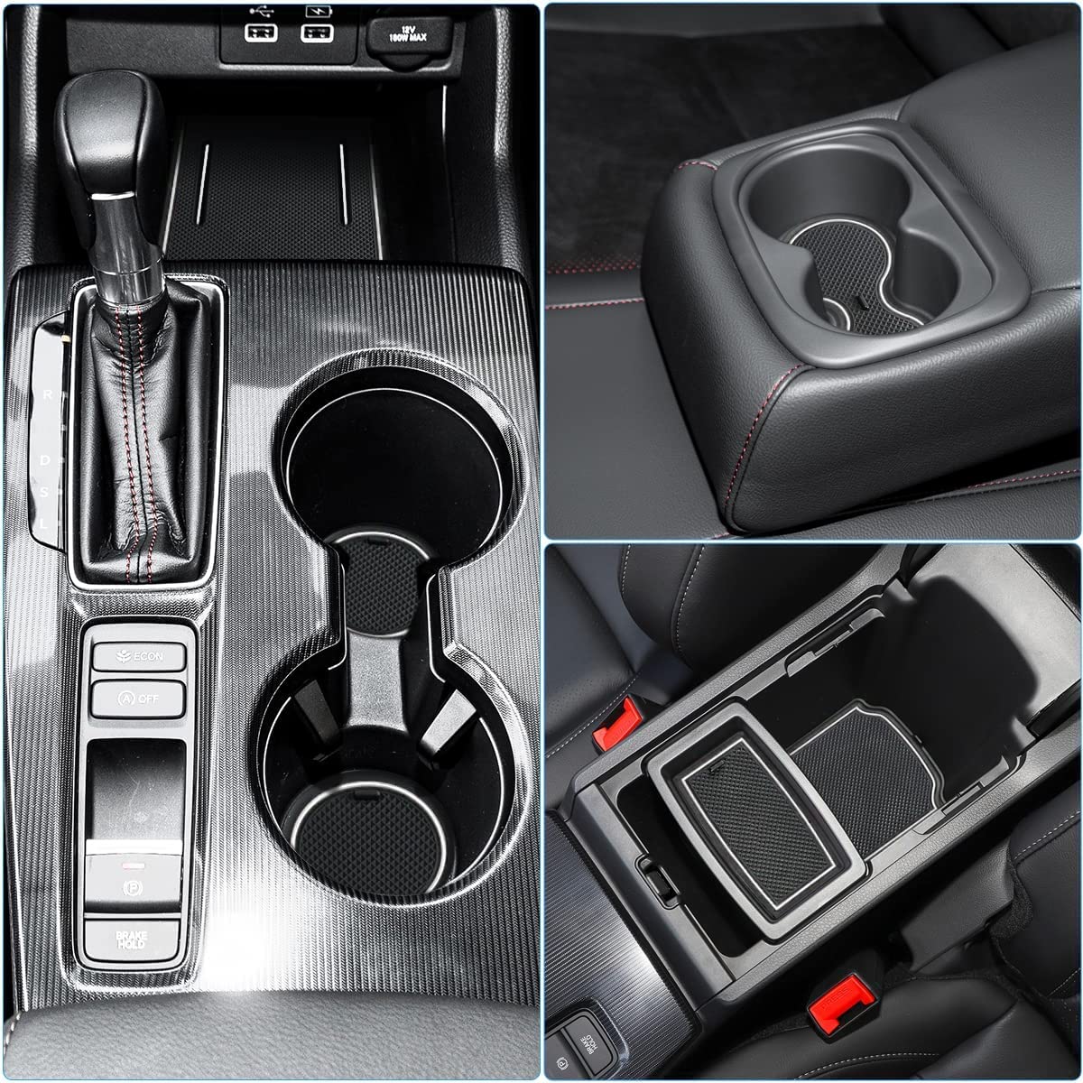 auovo Cup Holder Insert Liners Compatible with Honda Civic Sedan Accessories 2022 2023 11th Gen Civic Anti Dust Custom Fit Cup C