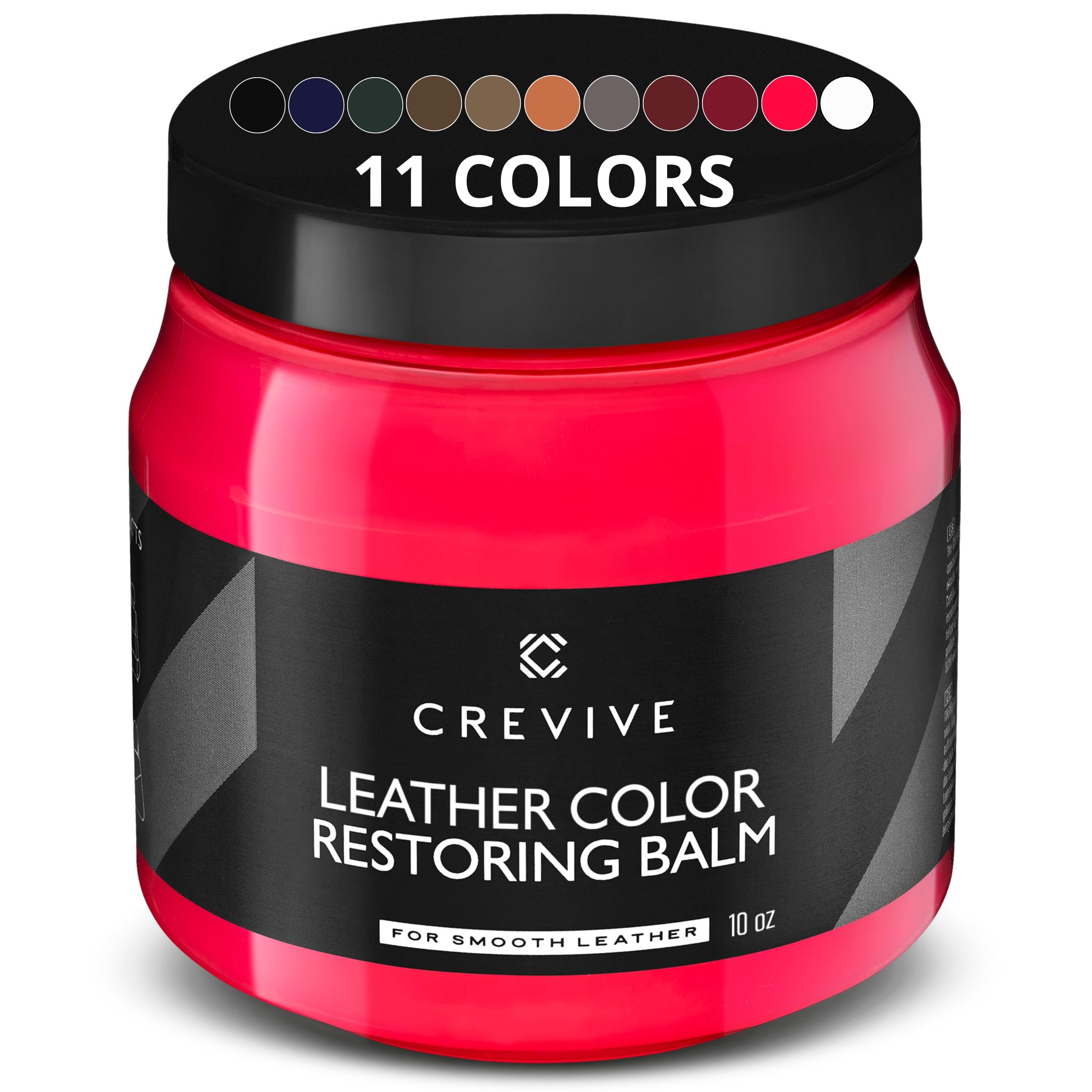 Crevive Leather Recoloring Balm Red 10 Oz - Leather Color Restorer - Leather Restorer For Couches - Leather Balm Red