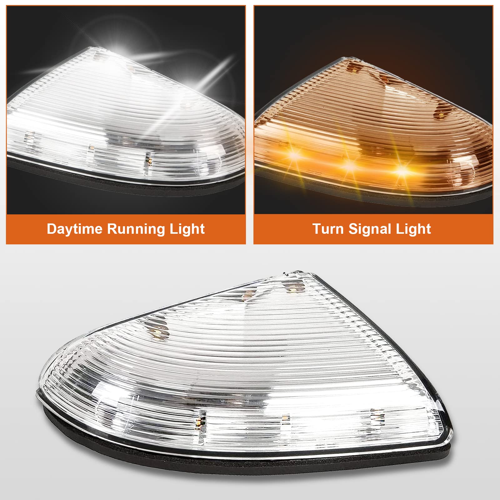 Front Mirror Turn Signal Puddle Light Compatible with Dodge Ram 1500 2009-2018,Side Marker LED Light Lamp Assembly for Ram 2500