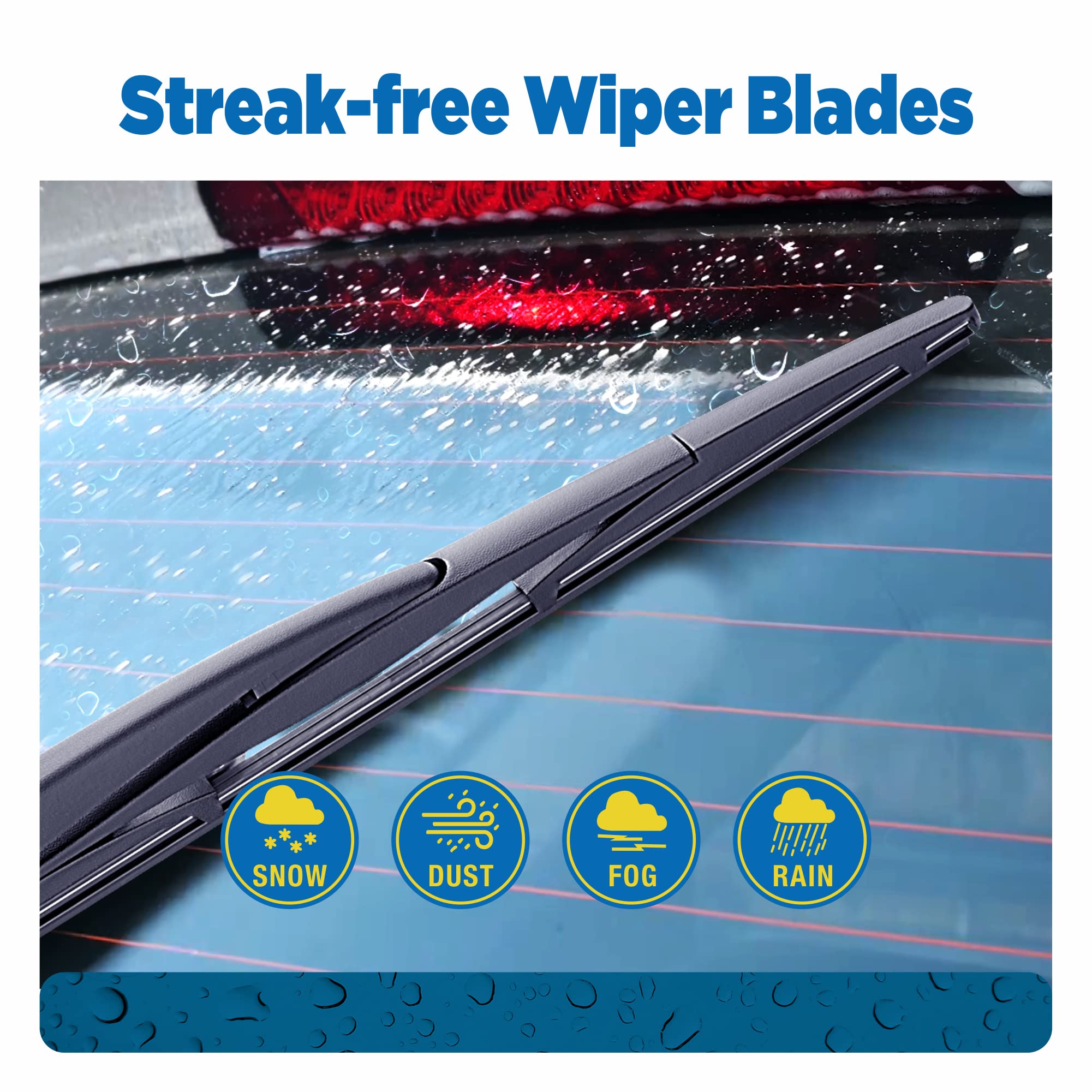 16'' Rear Wiper Blade Replacement For Honda Odyssey 2023-2005,Passport 2023-2019 Subaru Outback 2022-2020,Impreza 2011-2009 Back