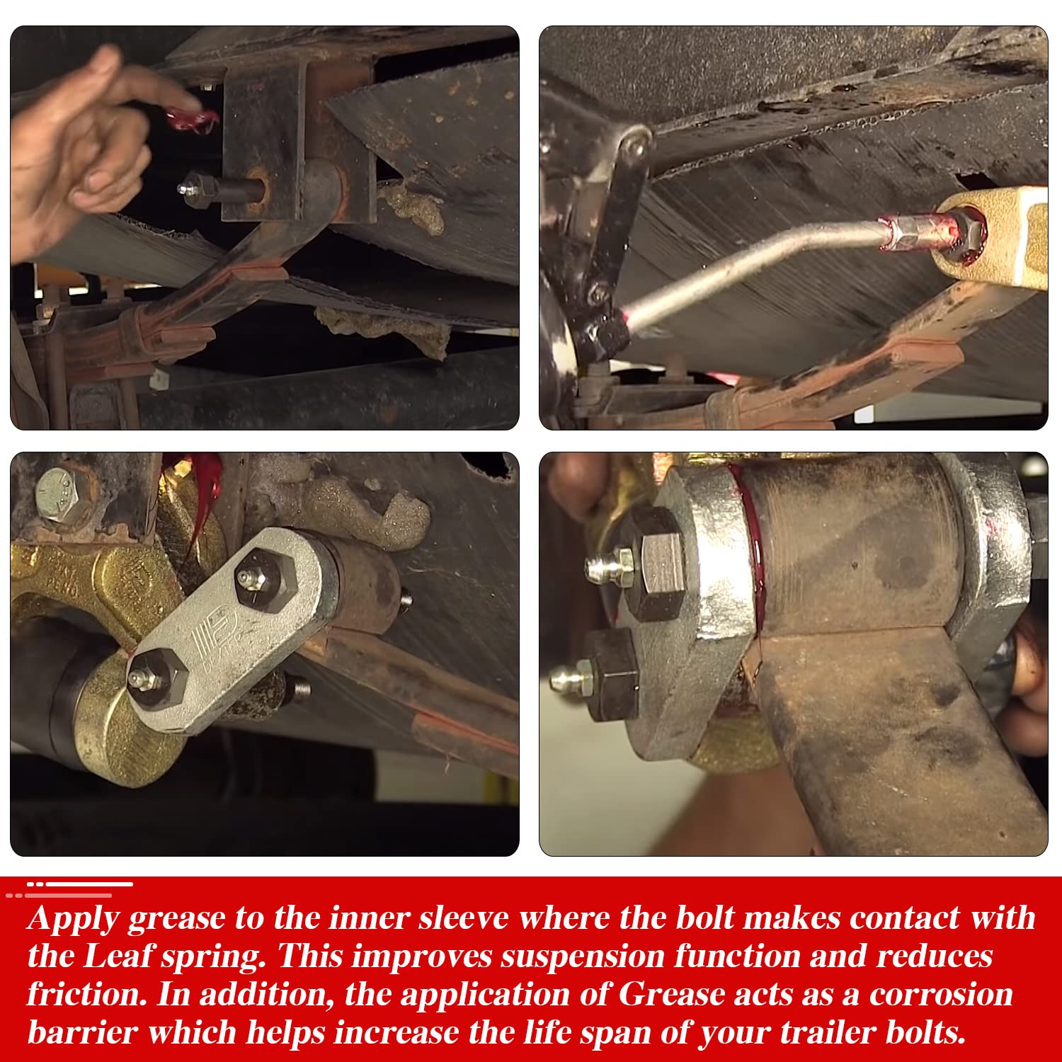 Rjsphh Trailer Axle Spring Shackle Greaseable Spring Bolt 9/16 X 3 (14Pcs)