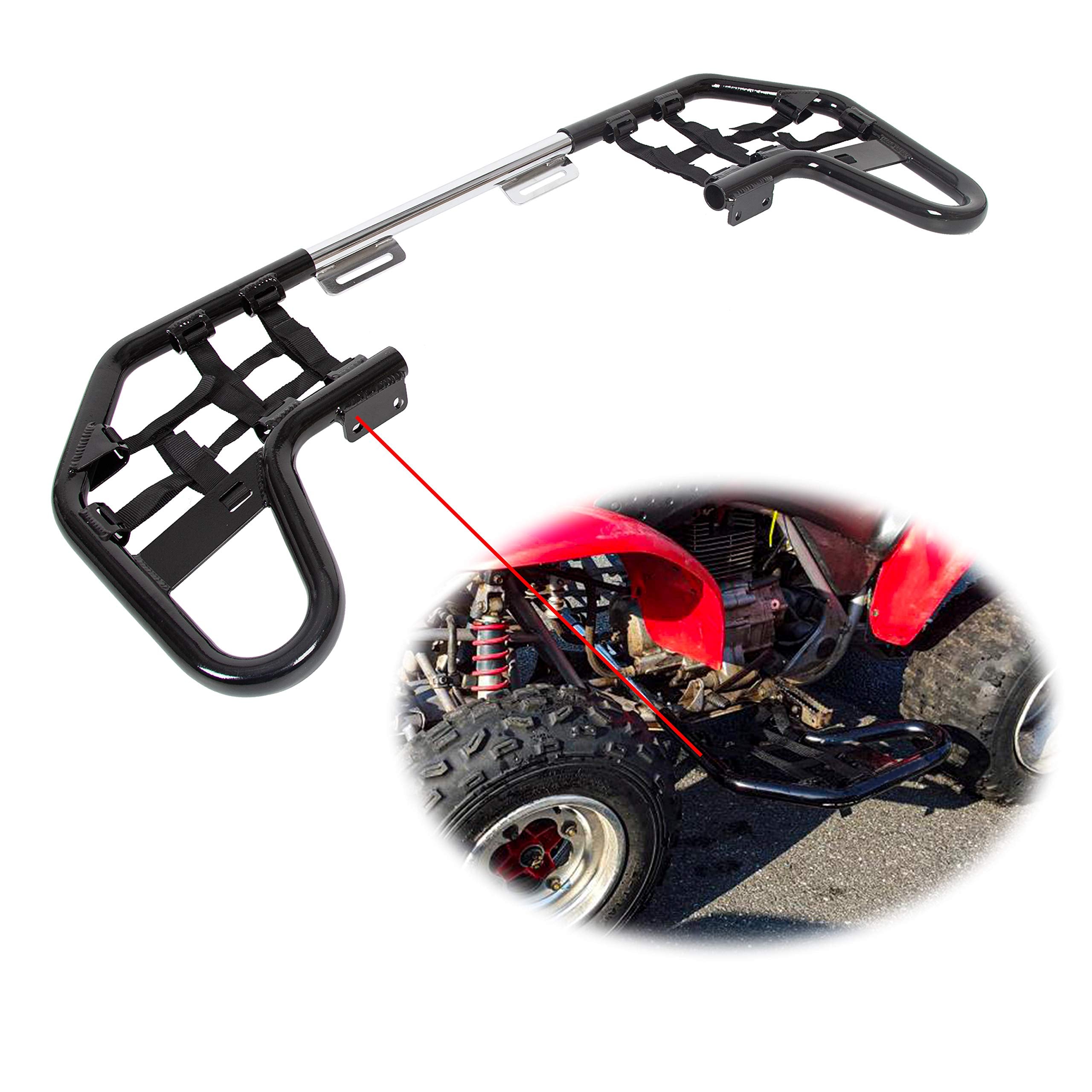 Black Nerf Bars W/Nets Guards Rack Compatible With 2001-2019 Honda Trx250X Sportrax 250