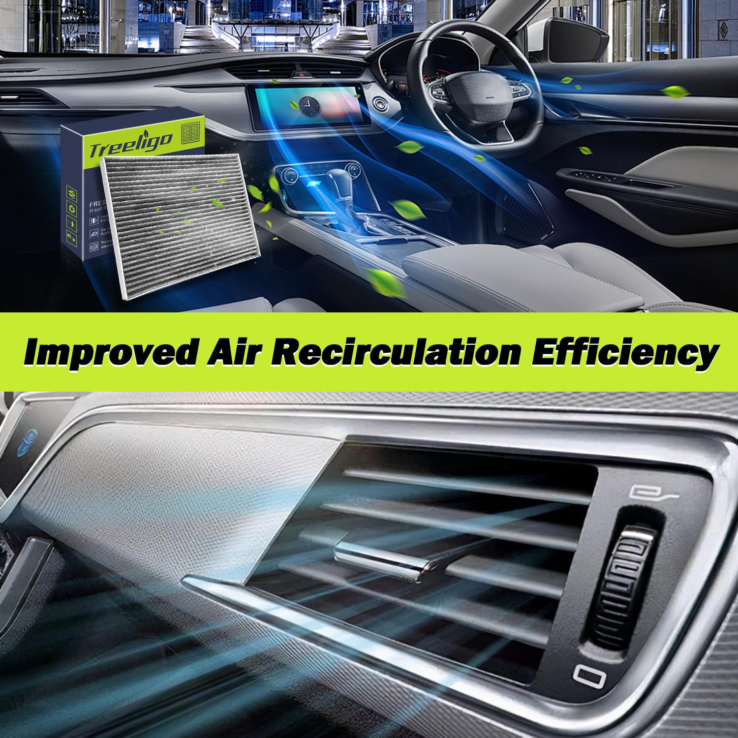 Treeligo Cf11775 Cabin Air Filter Compatible With Edge 2015-2023,Fusion 2013-2020,Mkz 2013-2020,Nautilus 2019-2023,Ssv Plug-In H