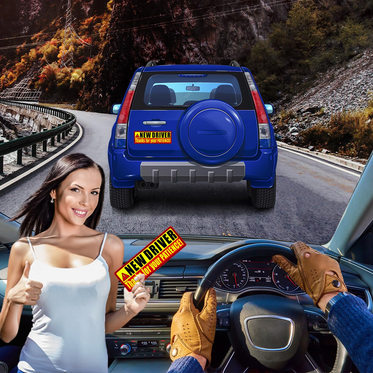 Psler 3 Pcs New Driver Magnet For Car - Student Driver Car Magnet Funny Be Patient Student Driver Magnet Safety Warning Rookie D