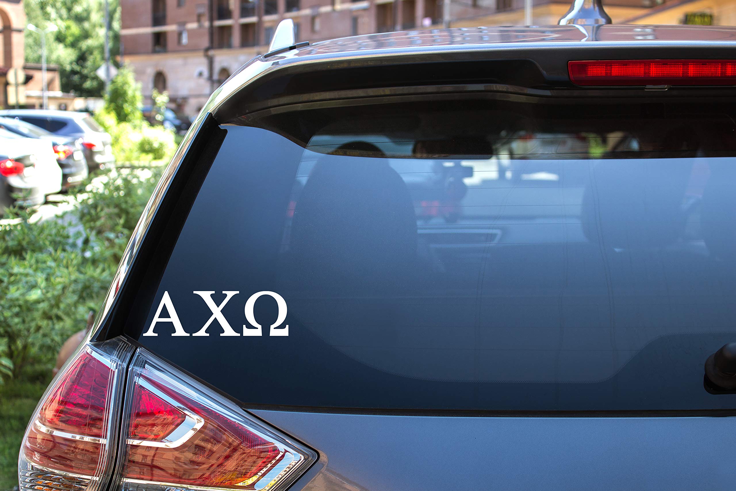 Pro-Graphx Alpha Chi Omega Greek Sorority Sticker Decal, 2.5 Inches Tall, White