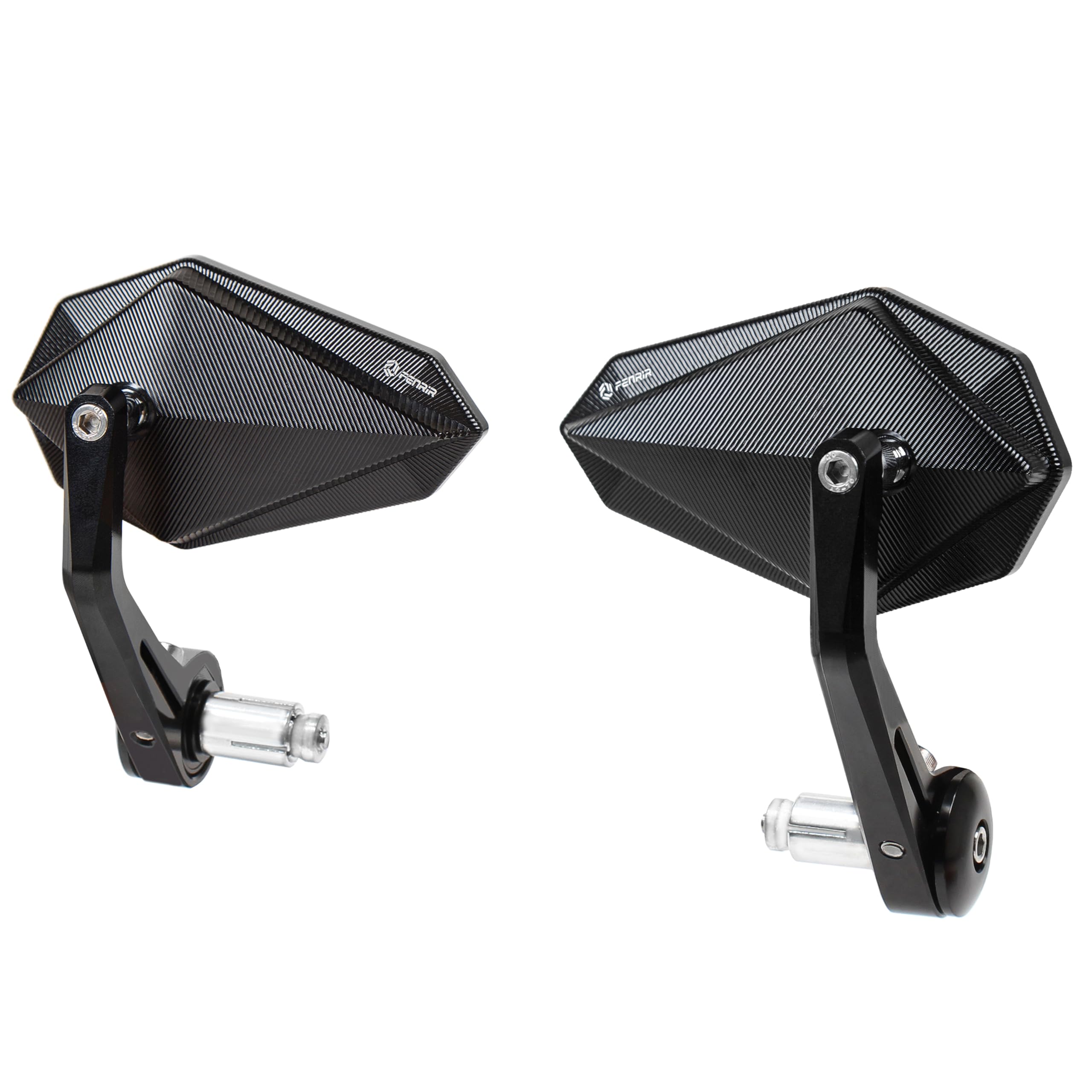 Fenrir Cnc Aluminum Alloy Cafe Racer Black Motorcycle Bar End Mirrors Side 22Mm 7/8' Inch Handlebar Mirror Universal Rear View For M8/M6 Standard Super Sport Naked Street Bike Cruiser Scooter Minimoto