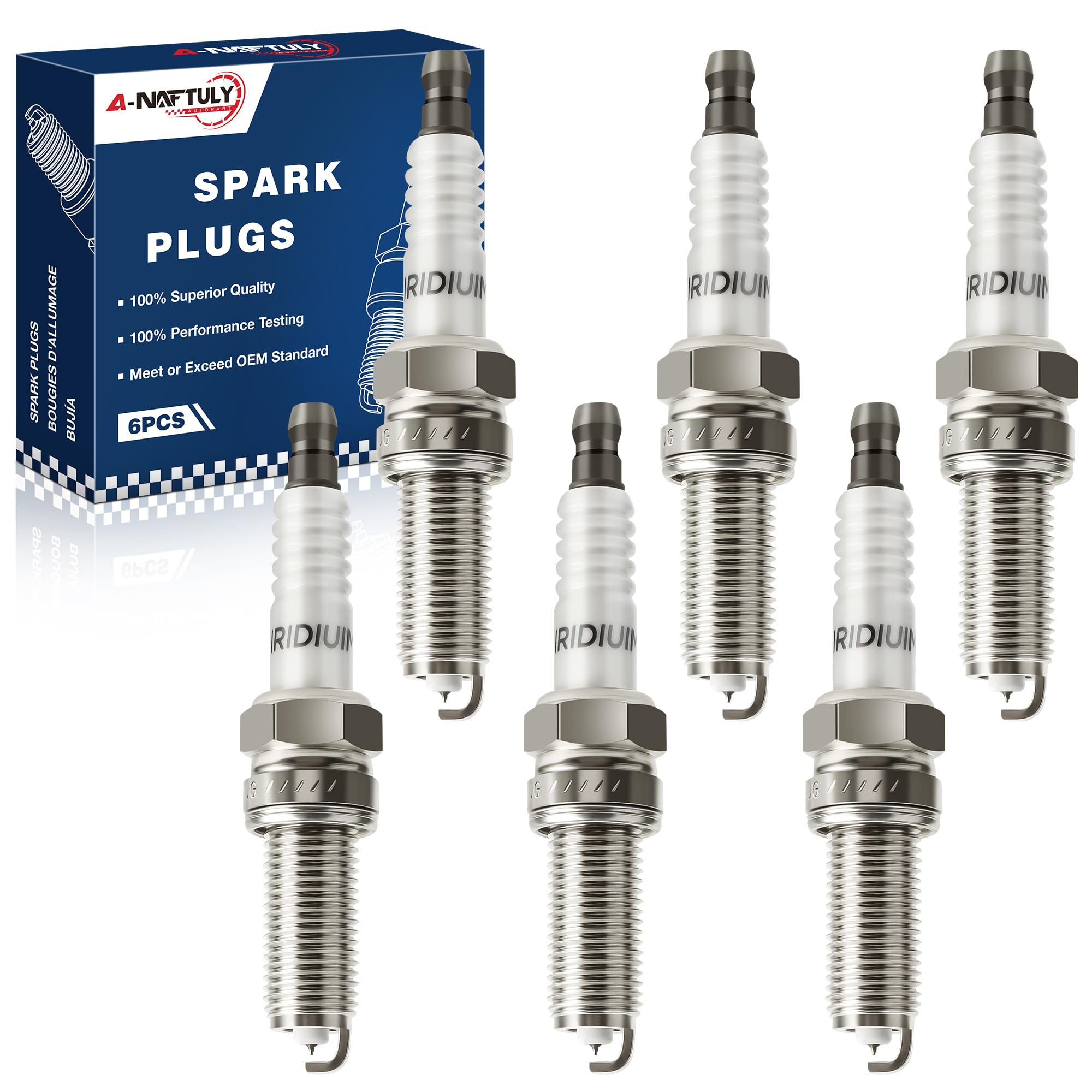 Iridium Spark Plugs 6 Pack 93175 LKR7DIX-11S Fit for 2008-2017 Honda Accord 3.5 Odyssey Pilot,Jeep Grand Cherokee 3.6 Wrangler D