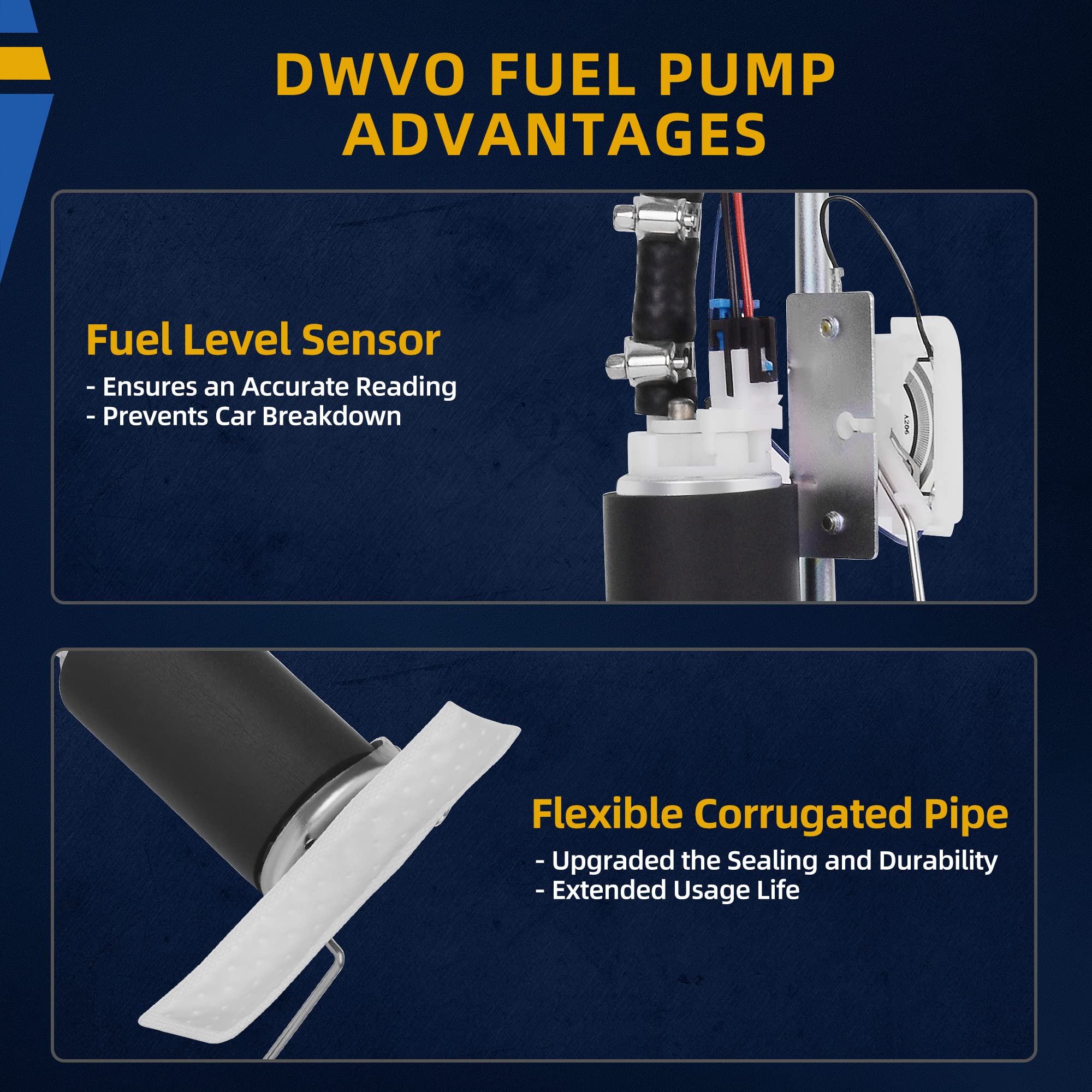 Dwvo Fuel Pump Assembly Replacement Compatible With 1988-1995 Chevy Chevrolet Gmc C/K 1500 2500 3500 4.3L 5.0L 5.7L 7.4L, Easy A
