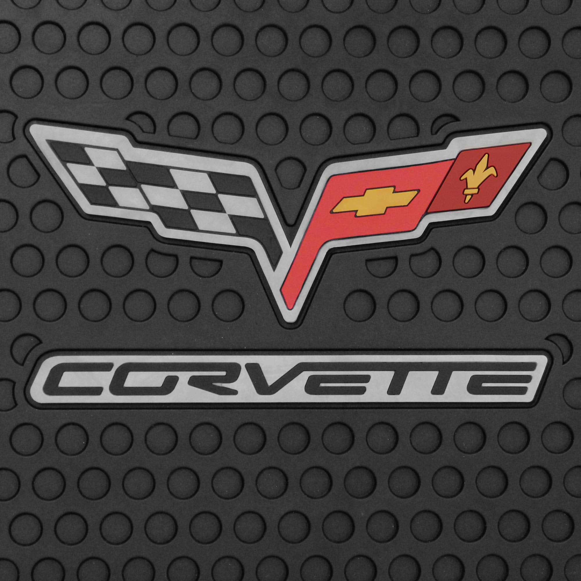 Lloyd Mats Custom-Fit All-Weather Rubber Floor Mats for Corvette C6 (2007.5-2013) - 2PC Fronts, Black