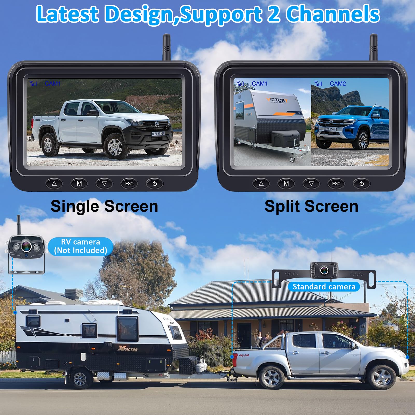 5-Inch Wireless Backup Camera For Trucks: Strong Signal Hd 1080P Rear View Camera Easy To Install - R11