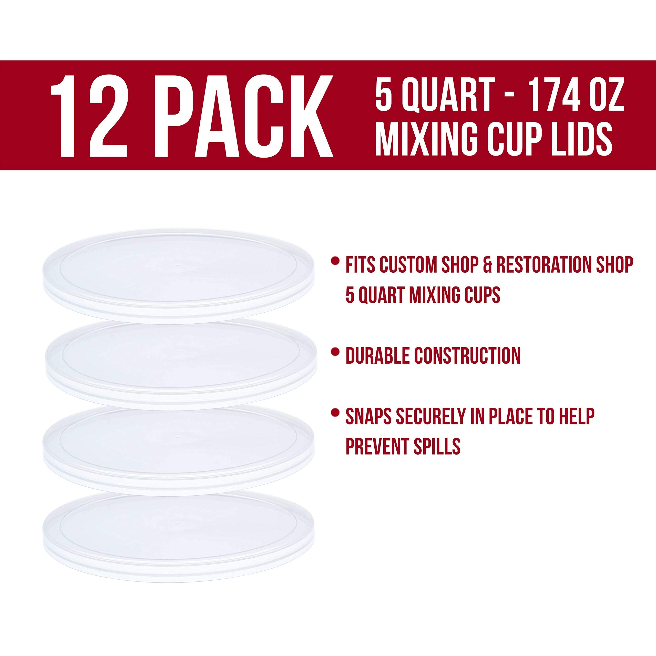 Tcp Global/Custom Shop Box Of 12 Lids - 5 Quart Exclusively Fits Tcp Global 174Oz Paint Mix Cups