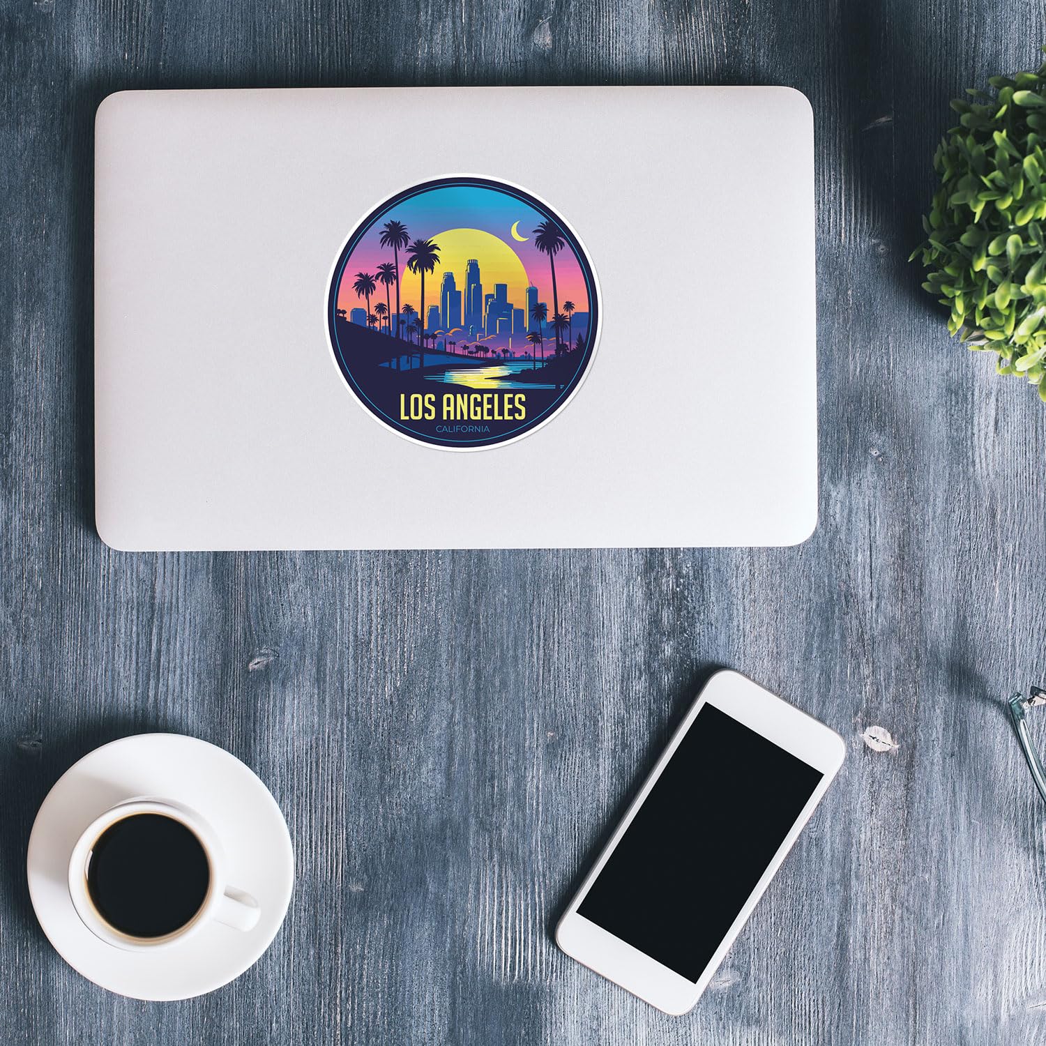 Los Angeles City Sticker - Waterproof Vinyl Decal for Car Bumper, Laptop, Water Bottle, Wall, and Window, Size - 3'' Longer Side