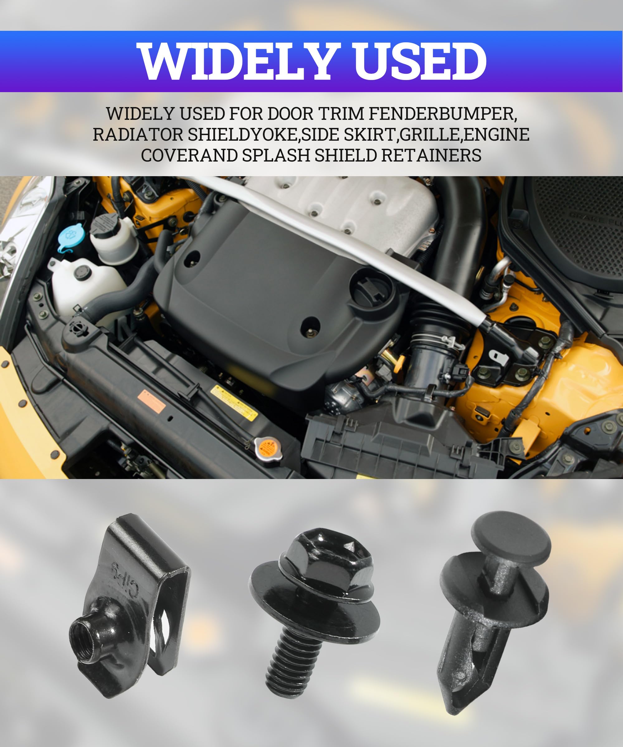 Zlirfy 35PCS Engine Under Cover Splash Shield Guard Body Bolts Screws,Bumper Fender Liner Push Retainer Fastener Rivet Clips,Bum