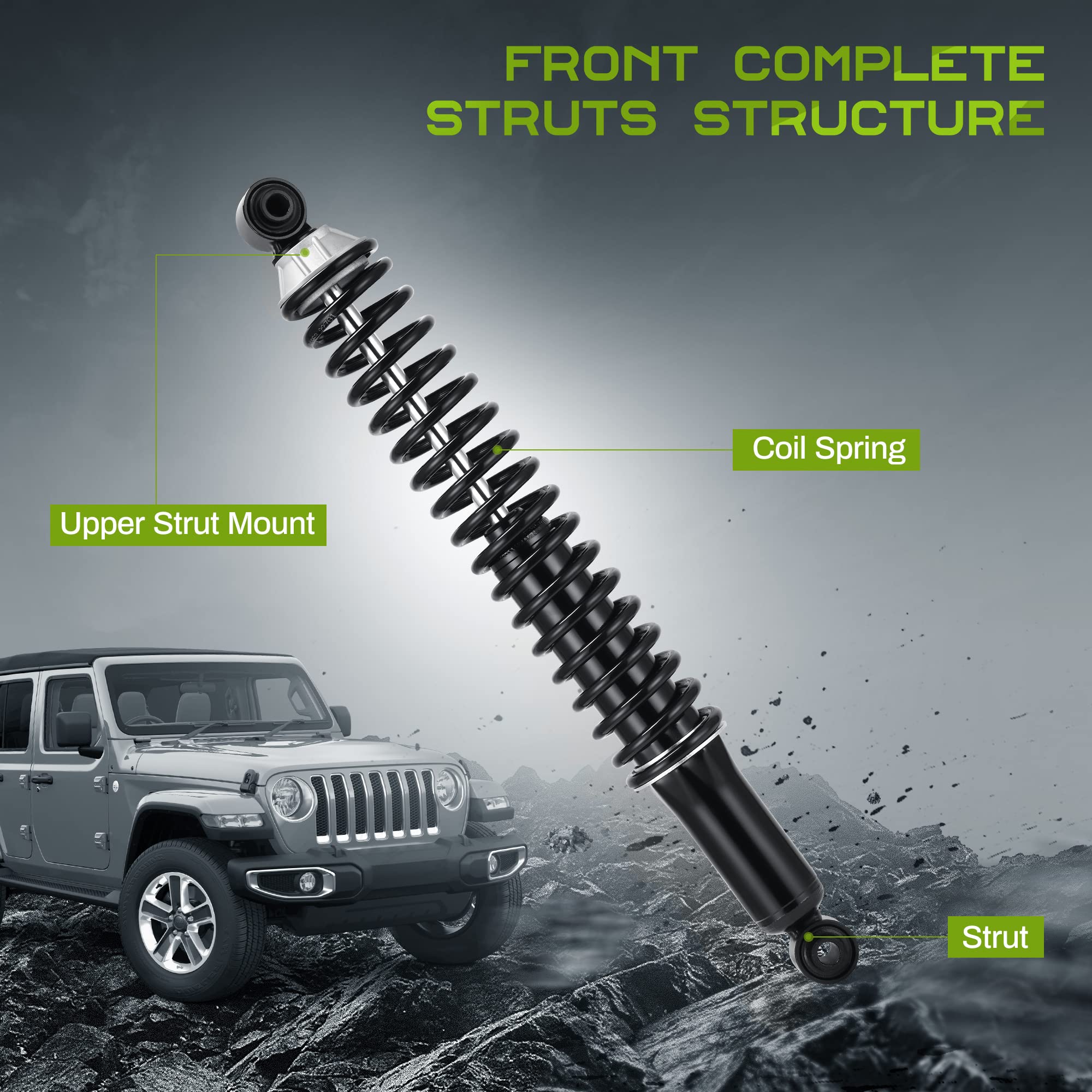 Autosaver88 Rear Load Shocks And Strut Compatible With 2000-2006 Chevy Suburban 1500, 2000-2006 Chevy Tahoe, 2000-2006 Gmc Yukon