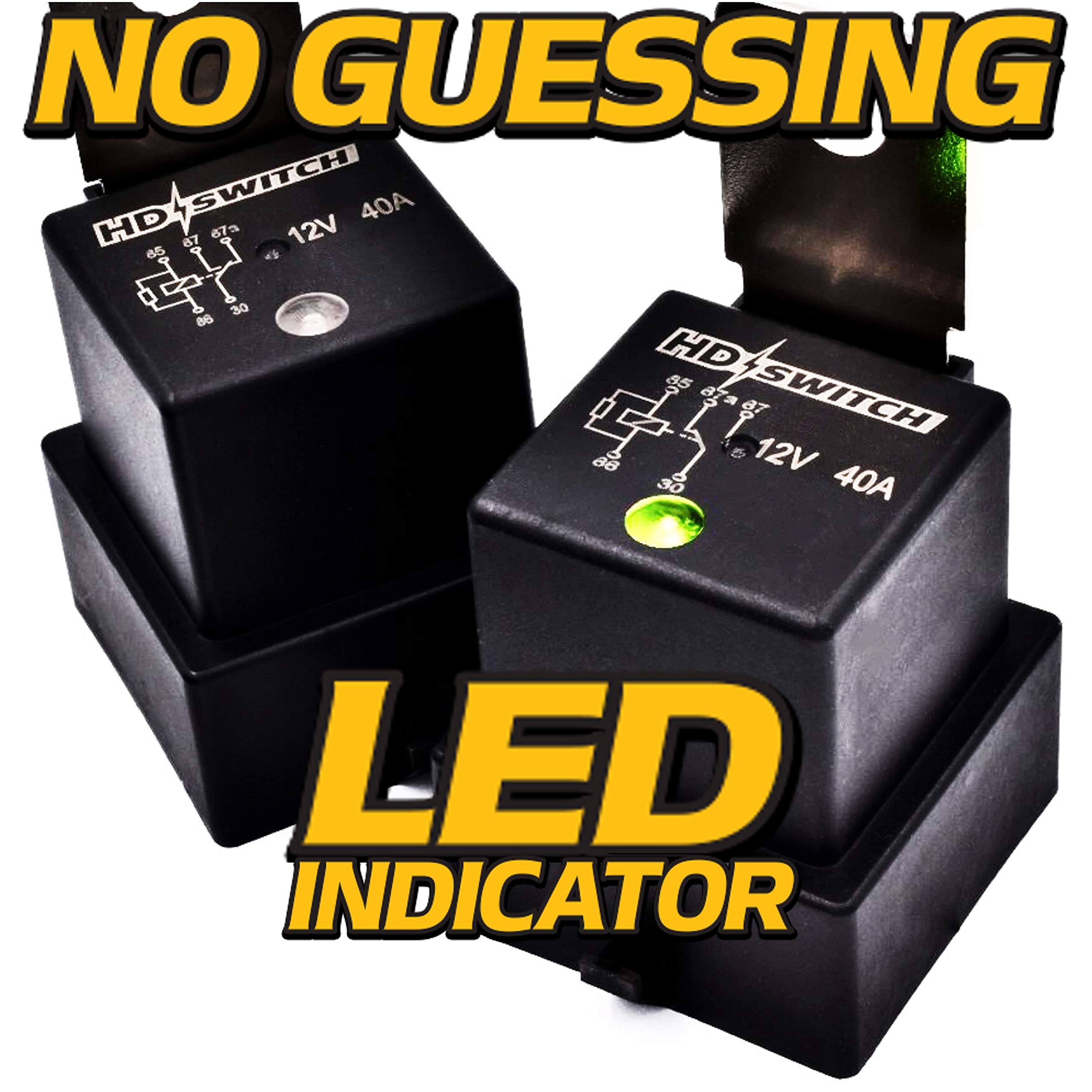 HD Switch -2 Pack- Waterproof Relay w/LED Indicator Replaces Hella 4RD-960388-31 - 4RD-960 388-22 - 4RD-960 388-06 - 4RD96038831