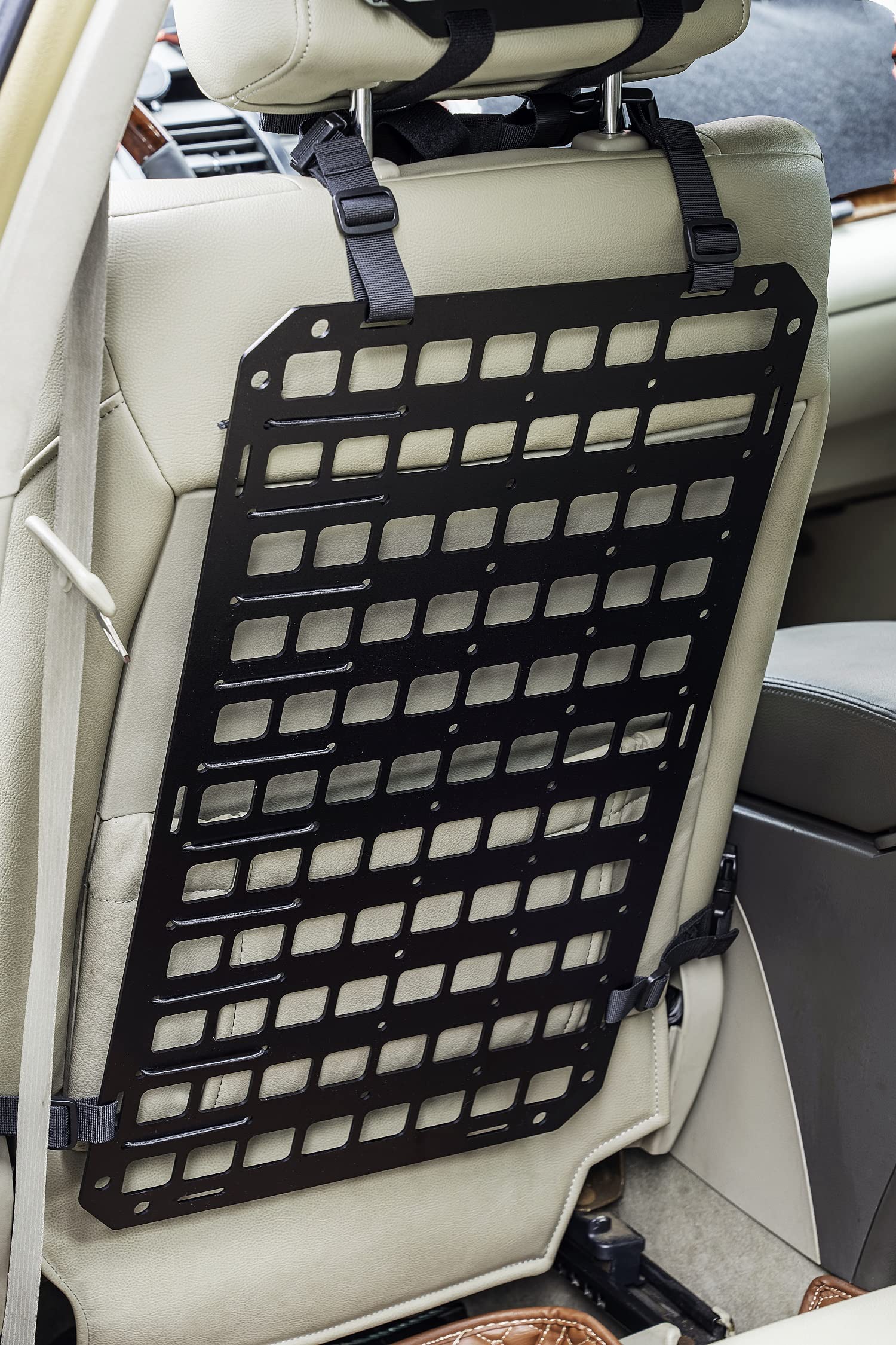 Tacnex Rigid Molle Panel For Vehicle Seat Back Organizer Aluminum Alloy Plate For Auto Modular Storage Patrol Car Tactical Gear