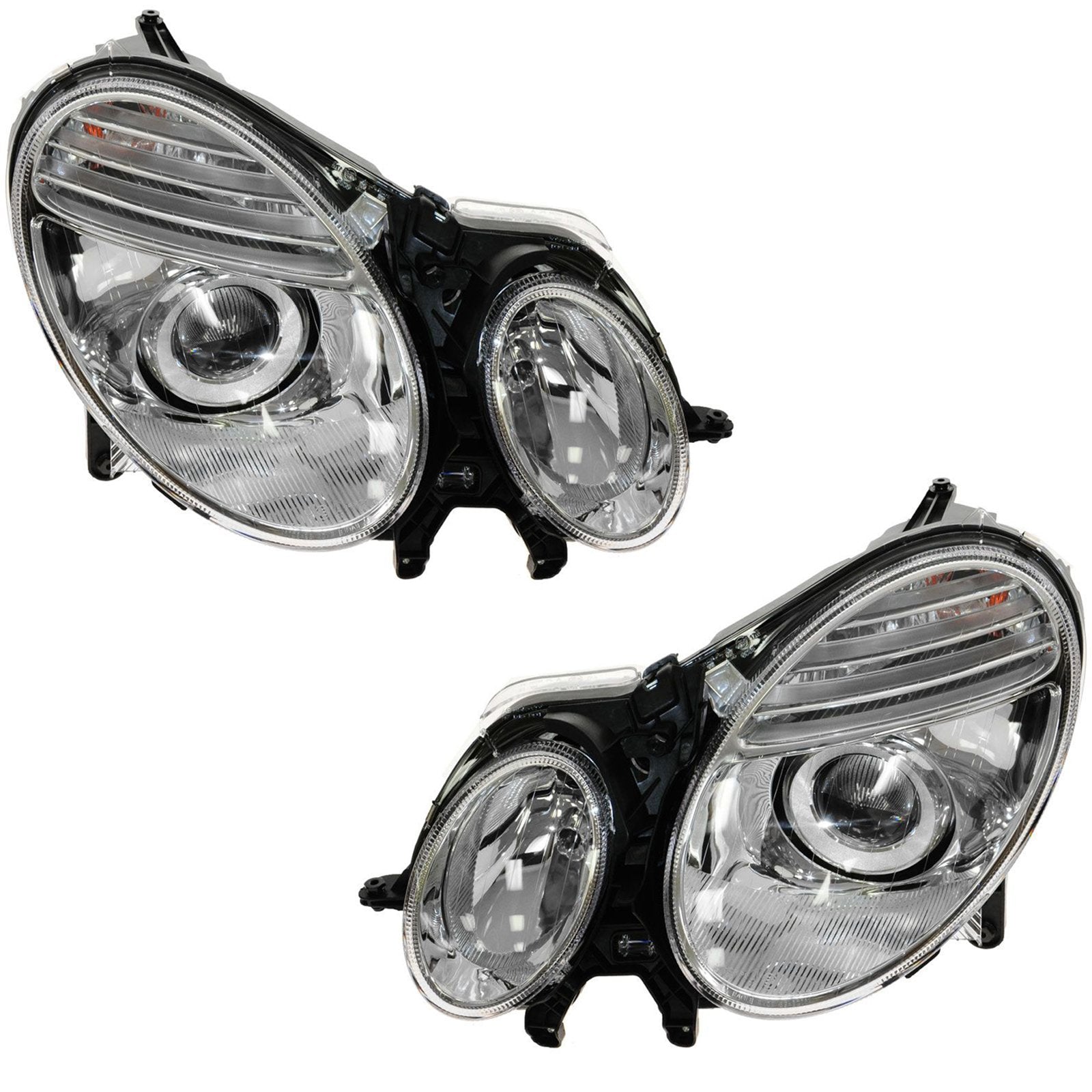 Trq Driver & Passenger Side Headlight Assembly Set Headlights Driver & Passenger Side Compatible With 2007-2009 Mercedes-Benz E3