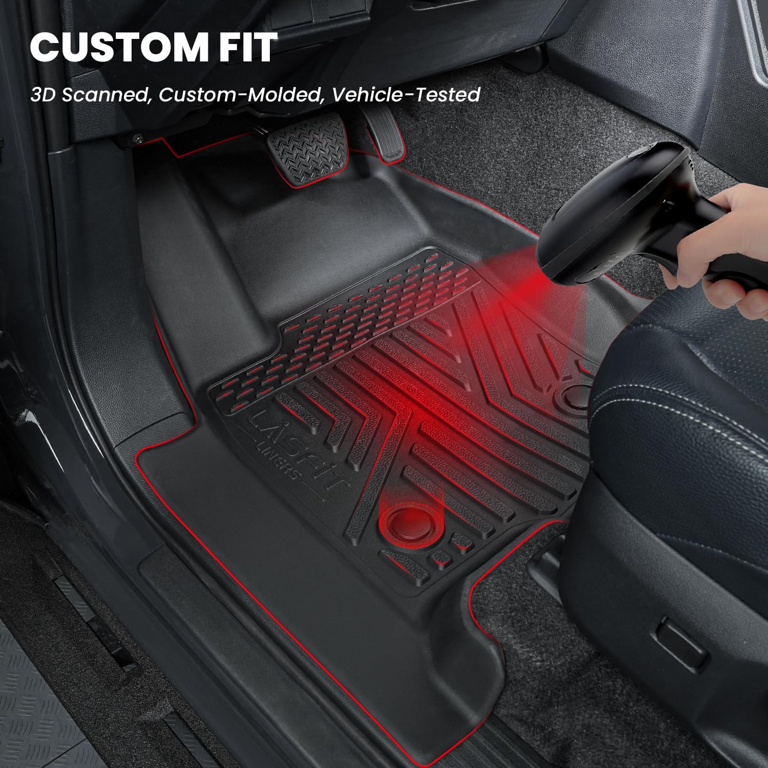 Lasfit Floor Mats&Trunk Mat With Backrest Mat For Toyota 4Runner 2025(Only Fit 7 Seats), All Weather Tpe Custom Fit Floor Liner