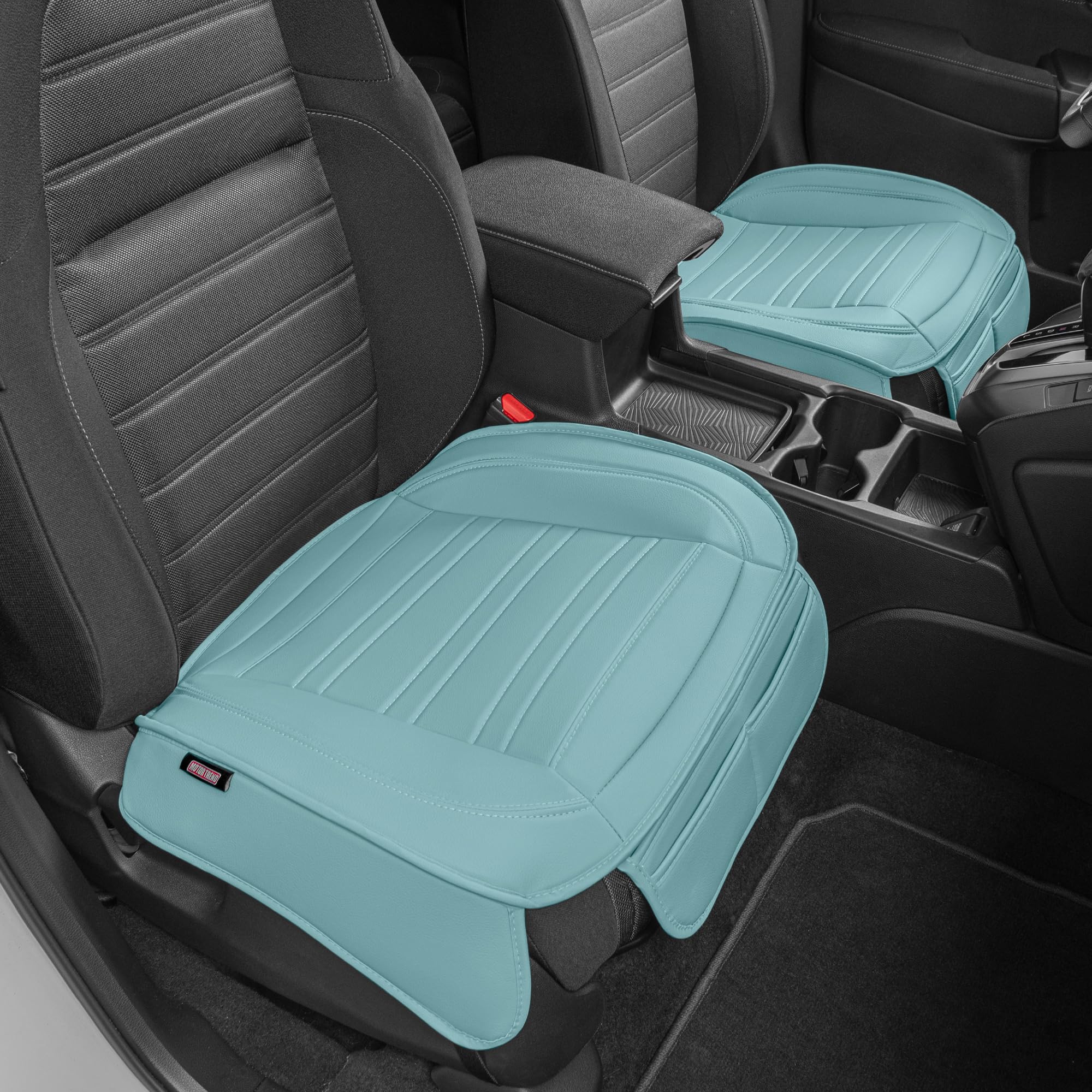 Motor Trend Seat Covers For Cars Trucks Suv, Faux Leather 2-Pack Mint Padded Car Seat Covers With Storage Pockets, Premium Inter