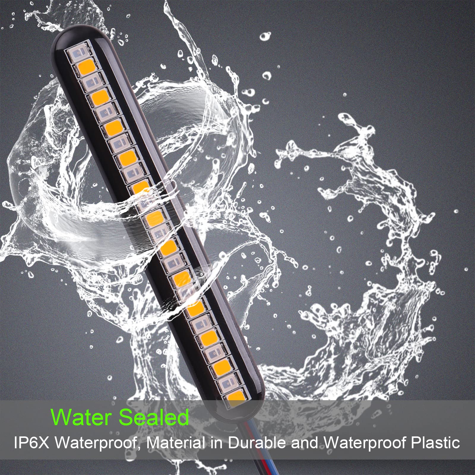 Kinstecks 2PCS Motorcycle Indicators Flowing Turn Signal Lights Driving Light License Plate Light for Motorcycle Motorbike LED A