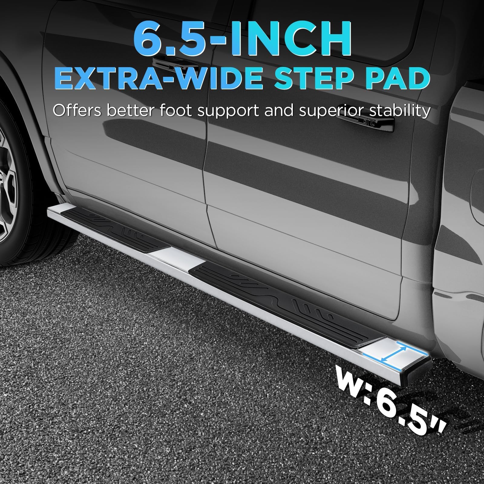 Pz 6.5'' Double Cab Running Boards For 2007-2018 Chevy Silverado/Gmc Sierra 1500, 2007-2019 For 2500Hd 3500Hd 2019 Ld, Mirror St