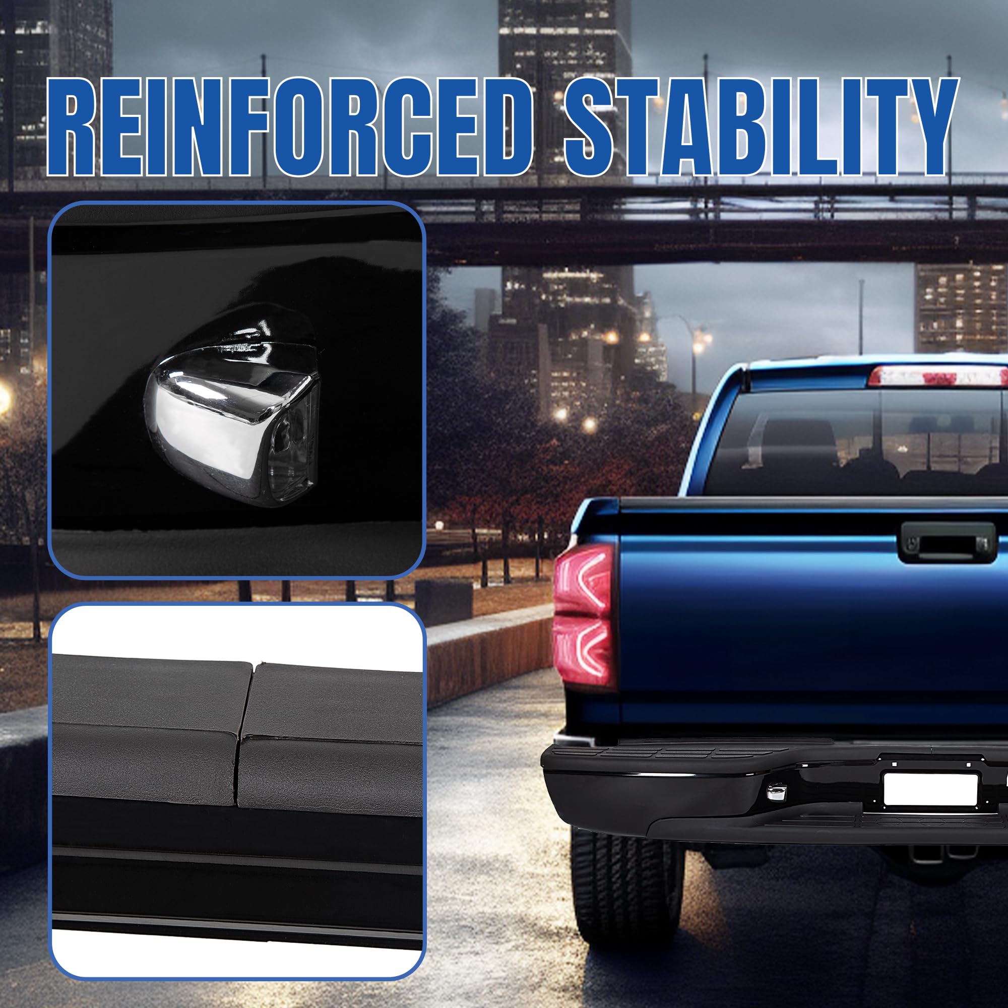 KUAFU Rear Step Bumper Compatible With 1999-2007 Chevy Chevrolet Silverado GMC Sierra 1500 2500 Classic Replacement for GM110312