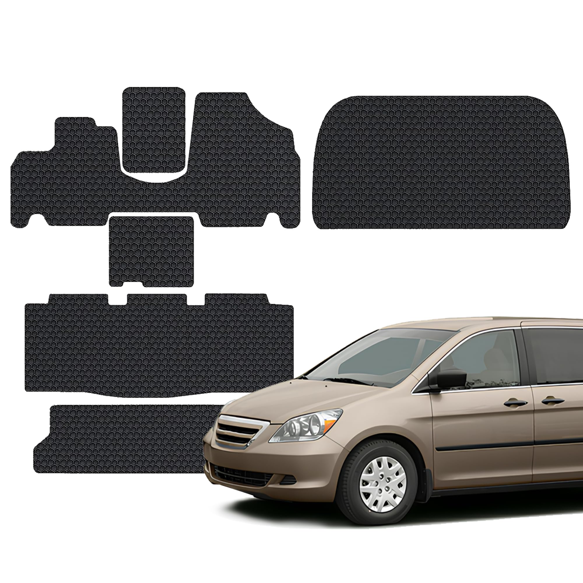 Toughpro Floor Mats Accessories 1St + 2Nd + 3Rd Row + Cargo Mats Accessories For Honda Odyssey All Weather Heavy Duty (Made In U