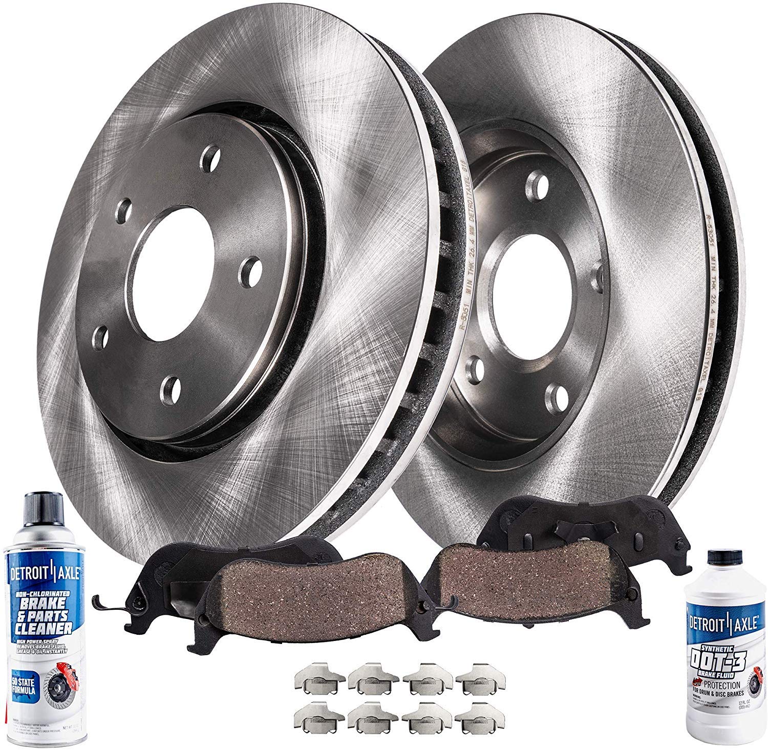 Detroit Axle - Front Brake Kit For 2006-2010 Ford Explorer Sport Trac Mercury Mountaineer Wheel Bearing Hubs Replacement Disc Br