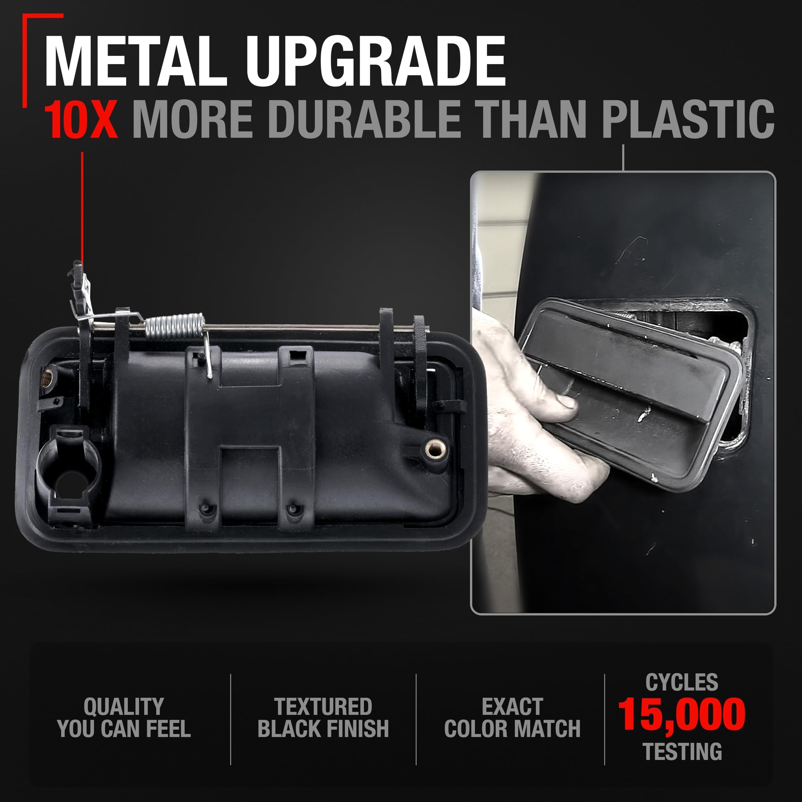 Exterior Front Driver Door Handle, Upgraded Metal - Compatible With 1994-2002 Chevrolet Gmc C/K 1500 2500 3500, Blazer, Tahoe, Y