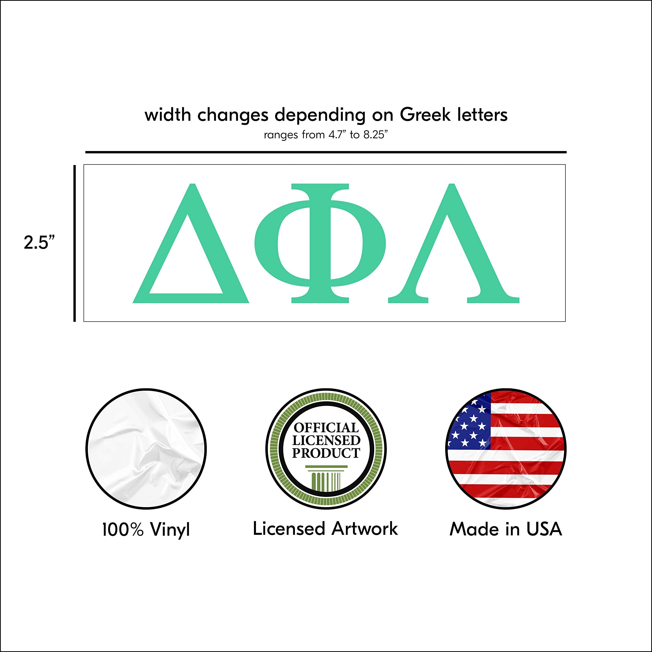 Pro-Graphx Delta Phi Epsilon Greek Sorority Sticker Decal, 2.5 Inches Tall, Mint