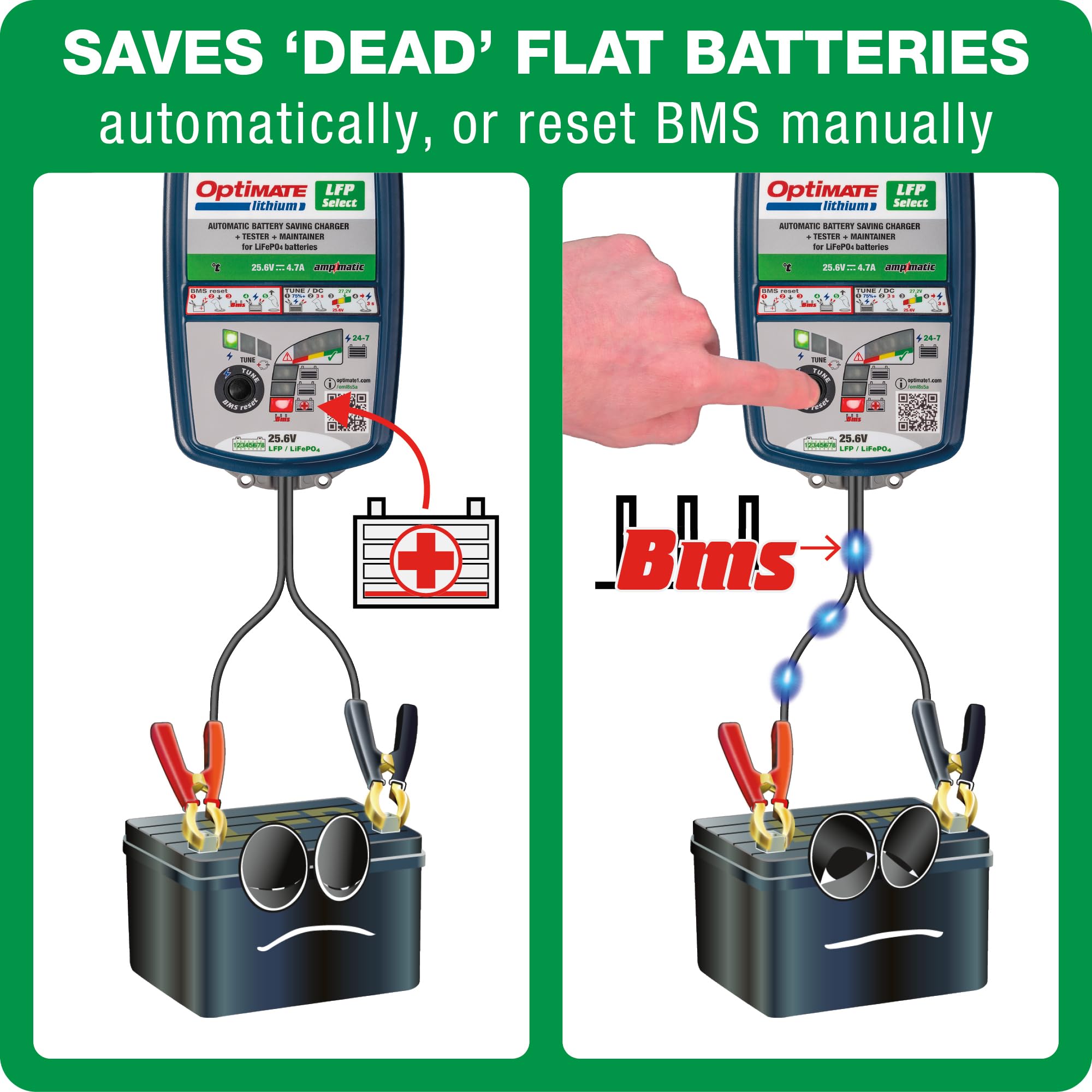 Optimate Lithium 8S 5A 10-Step 25.6V/26.4V 5A High Performance Battery Saving Charger & Maintainer