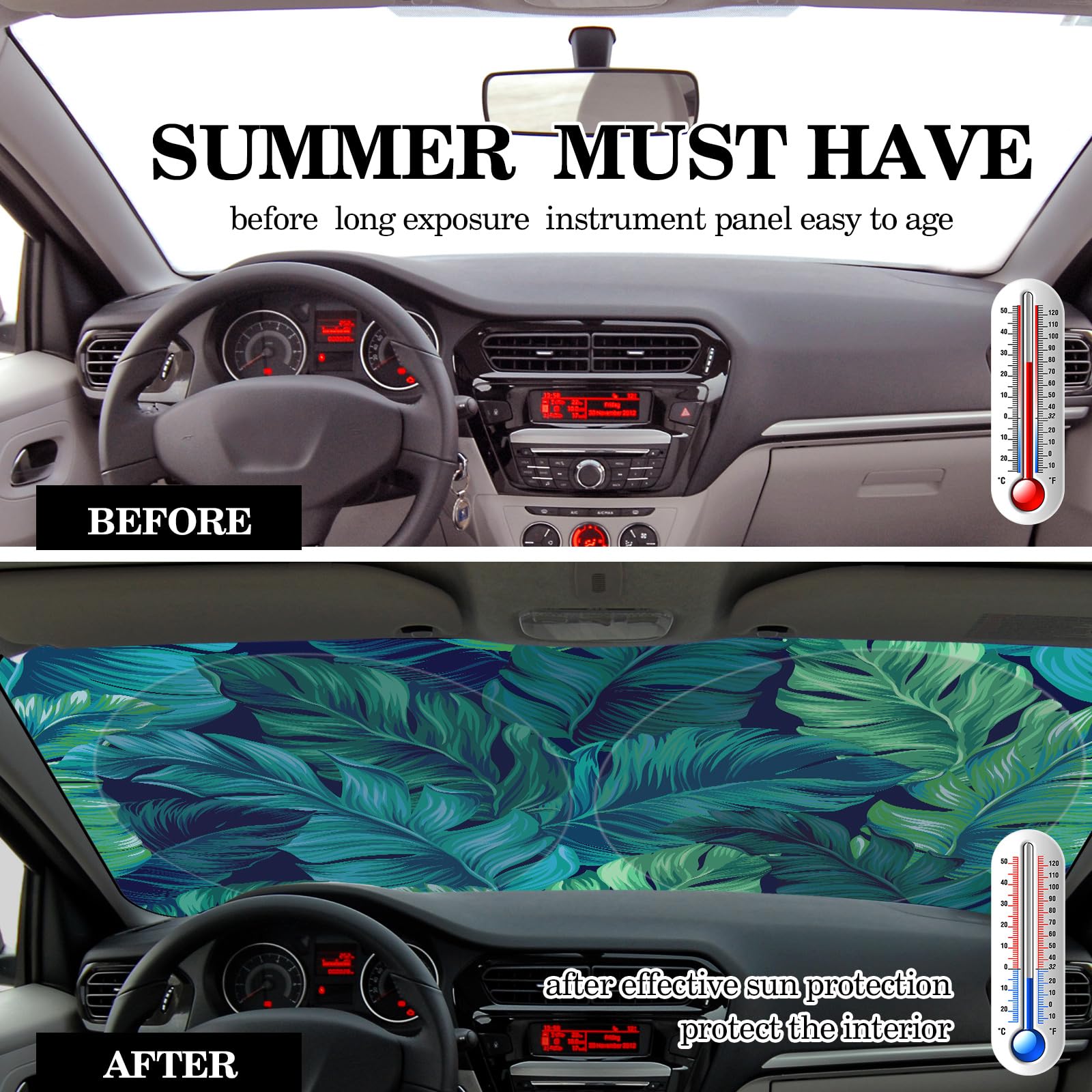 Windshield Sun Shade Foldable Car Front Window Covers For Car Accessories Sun Heat Uv Rays Visor Protector Protection For Univer