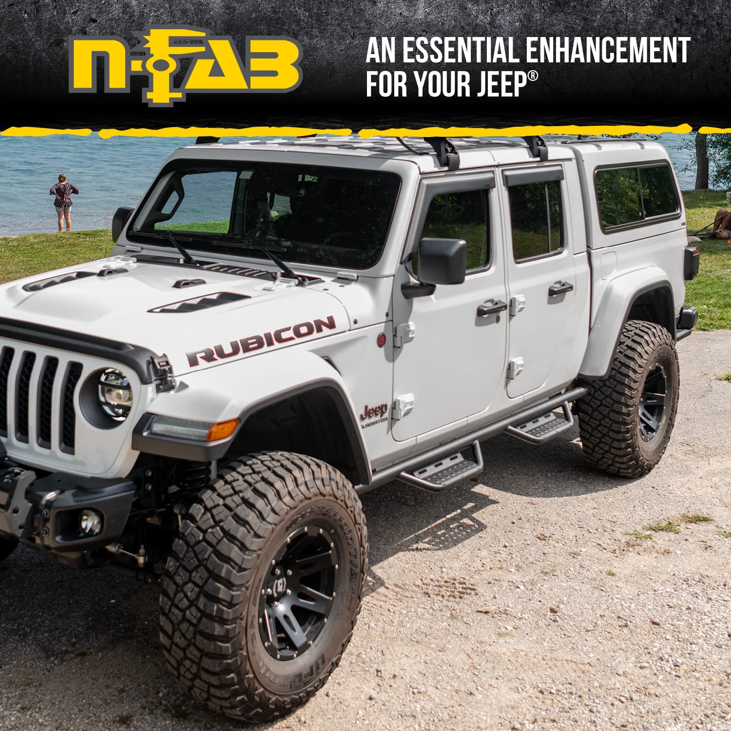 Realtruck Nerf Rs Steps For Jeep Gladiator Jt | Cab Length, Steel, Textured Black | 519418012 | Fits 2020-2024 Jeep Gladiator Jt