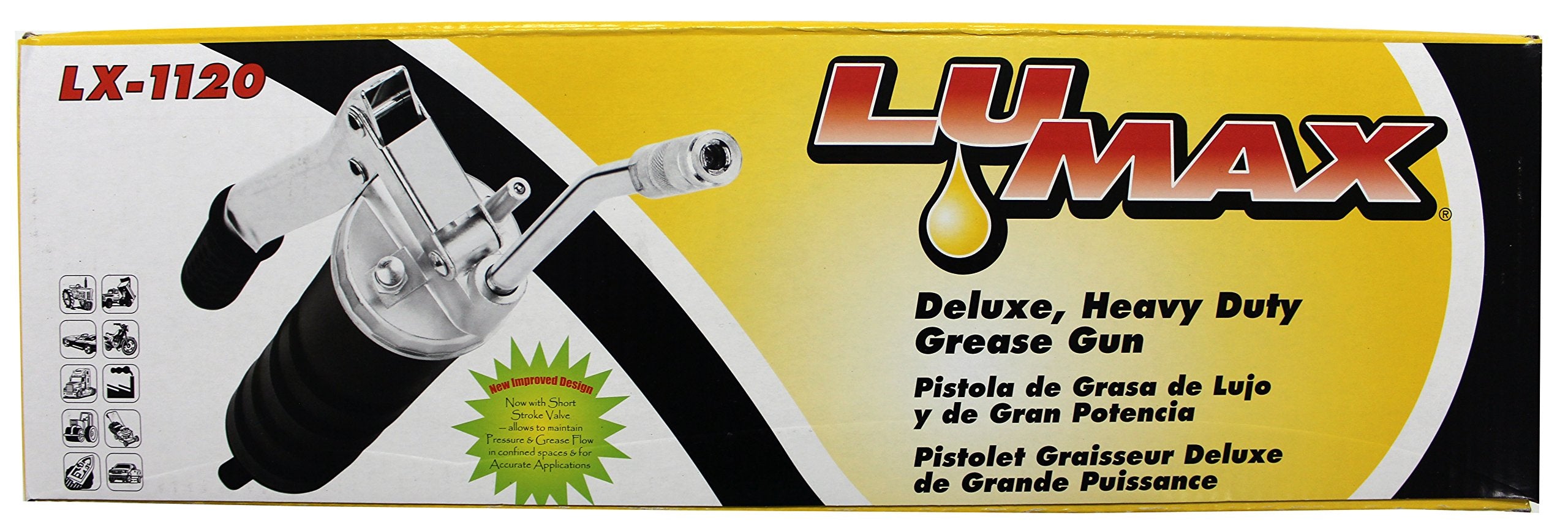 Lumax Black Heavy Duty Deluxe Lever Grease Gun, Lx-1120
