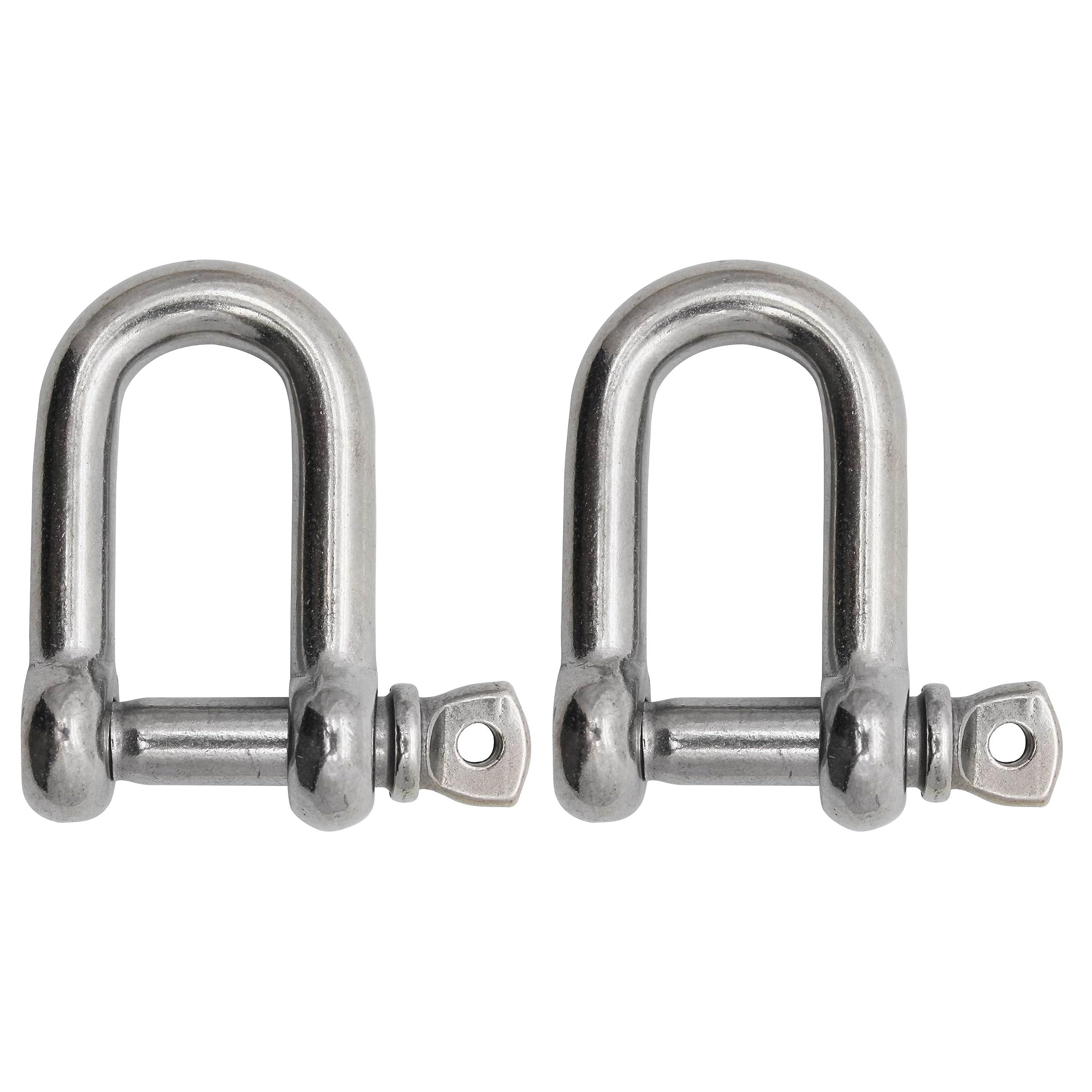 Extreme Max 3006.8239.2 BoatTector Stainless Steel D Shackle - 5/16, 2-Pack