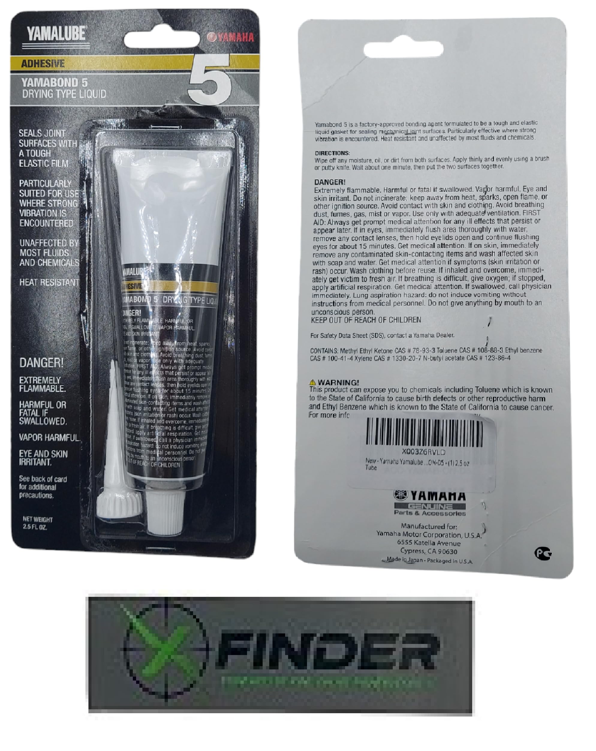 Yamaha Original Oem Yamalube Yamabond 5 Drying Type Liquid Gasket Yamaha Part# Acc-Yamab-On-D5 - (2) 2.5 Oz Tubes