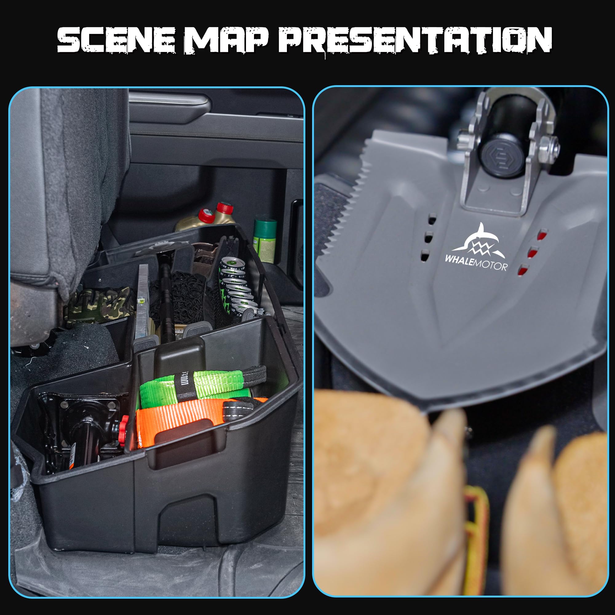 WHALEMOTOR Underseat Storage Compatible with Chevy Silverado/GMC Sierra 1500(2019-2024)&2500 3500 HD(2020-2024) Crew/Double Cab,