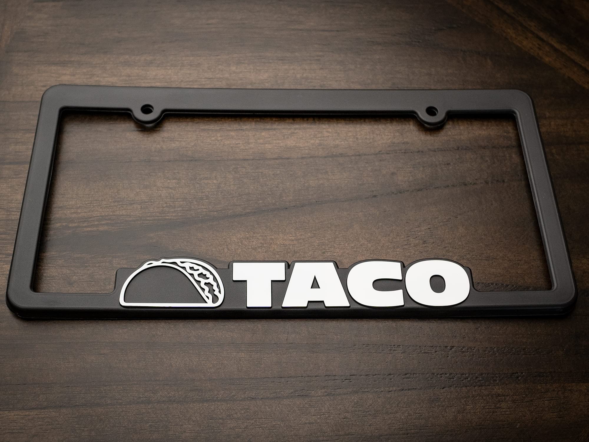 Taco License Plate Frame 3D Raised Letter